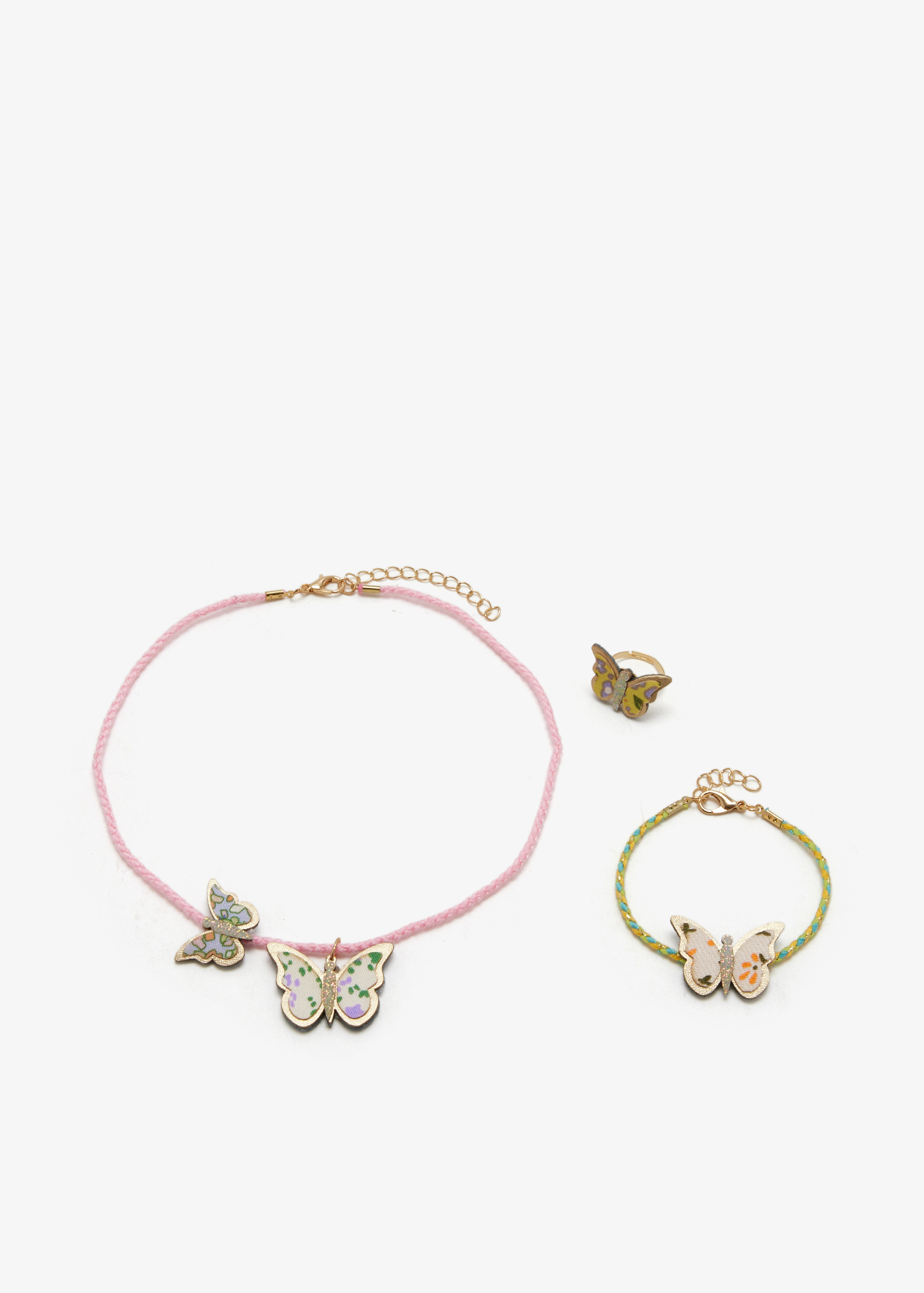 

Butterfly jewelry set, Multicolored