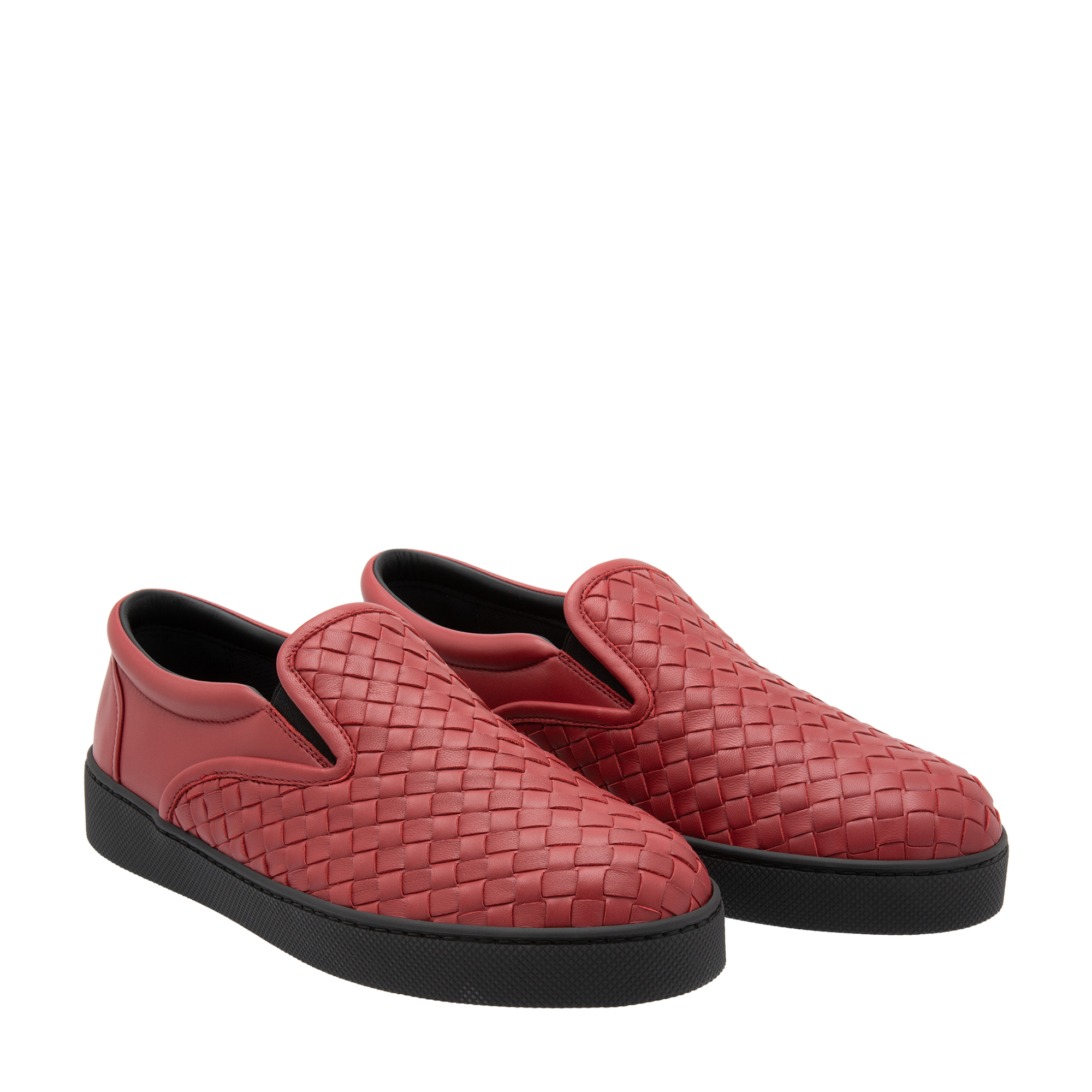 

Dodger intrecciato leather sneakers, Red