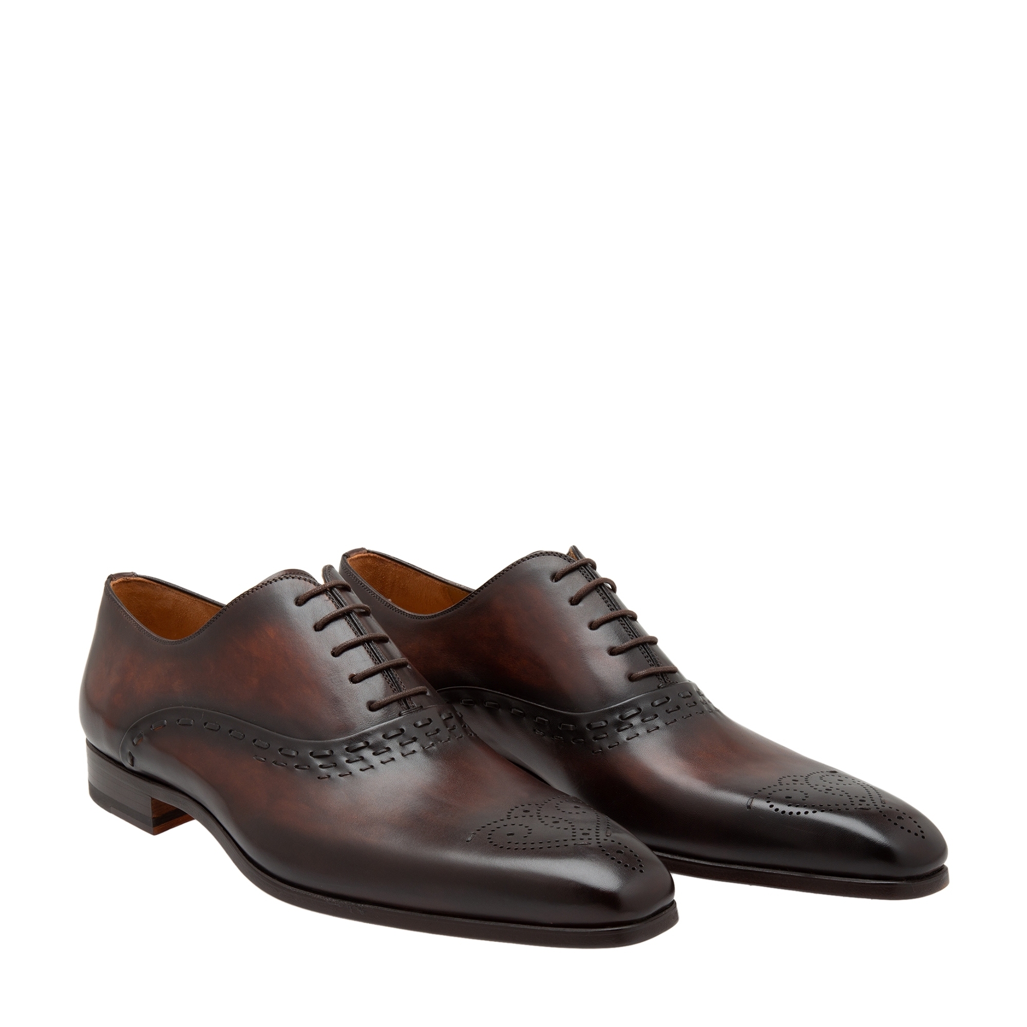 

Leather Oxford lace-up shoes, Brown