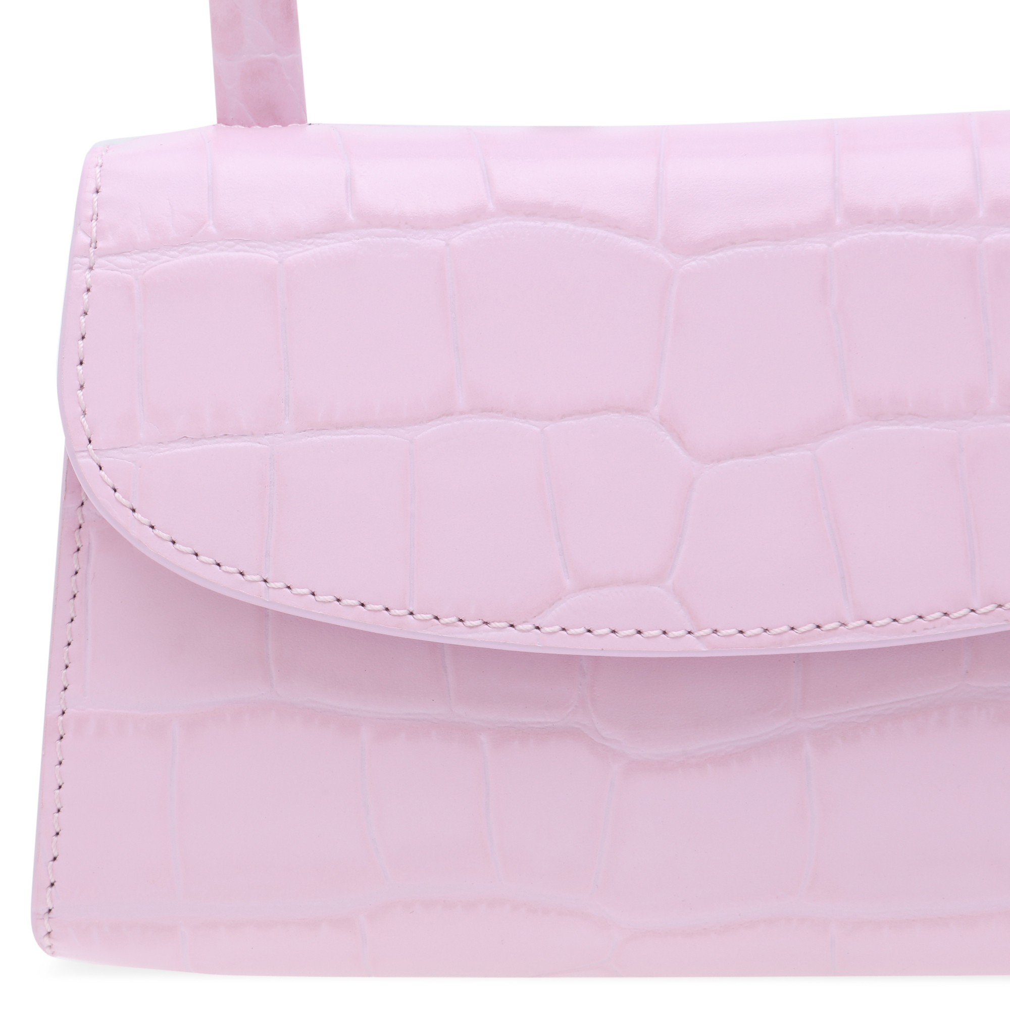 

Mini croc-effect leather bag, Pink