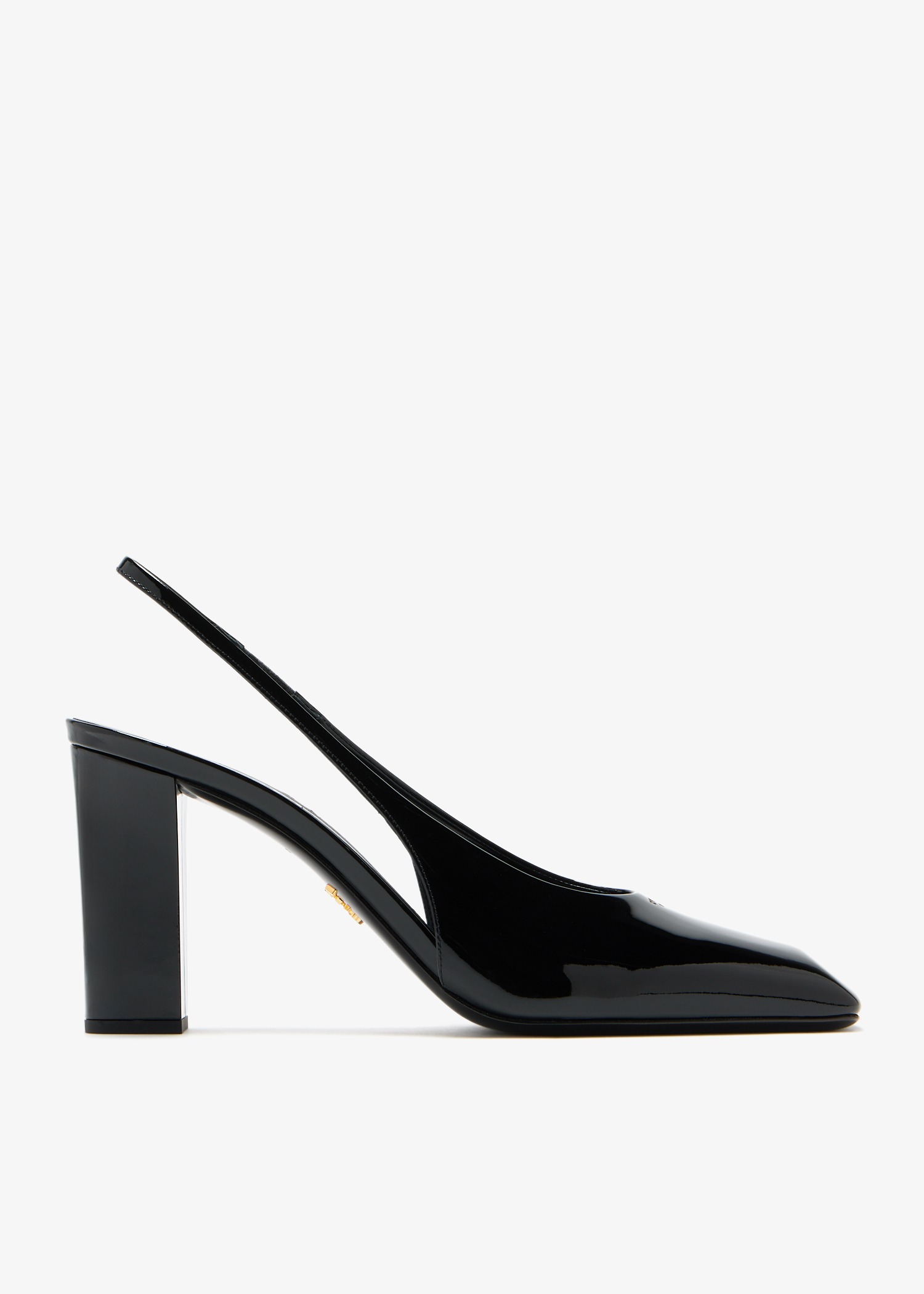 

Patent leather slingback pumps, Black