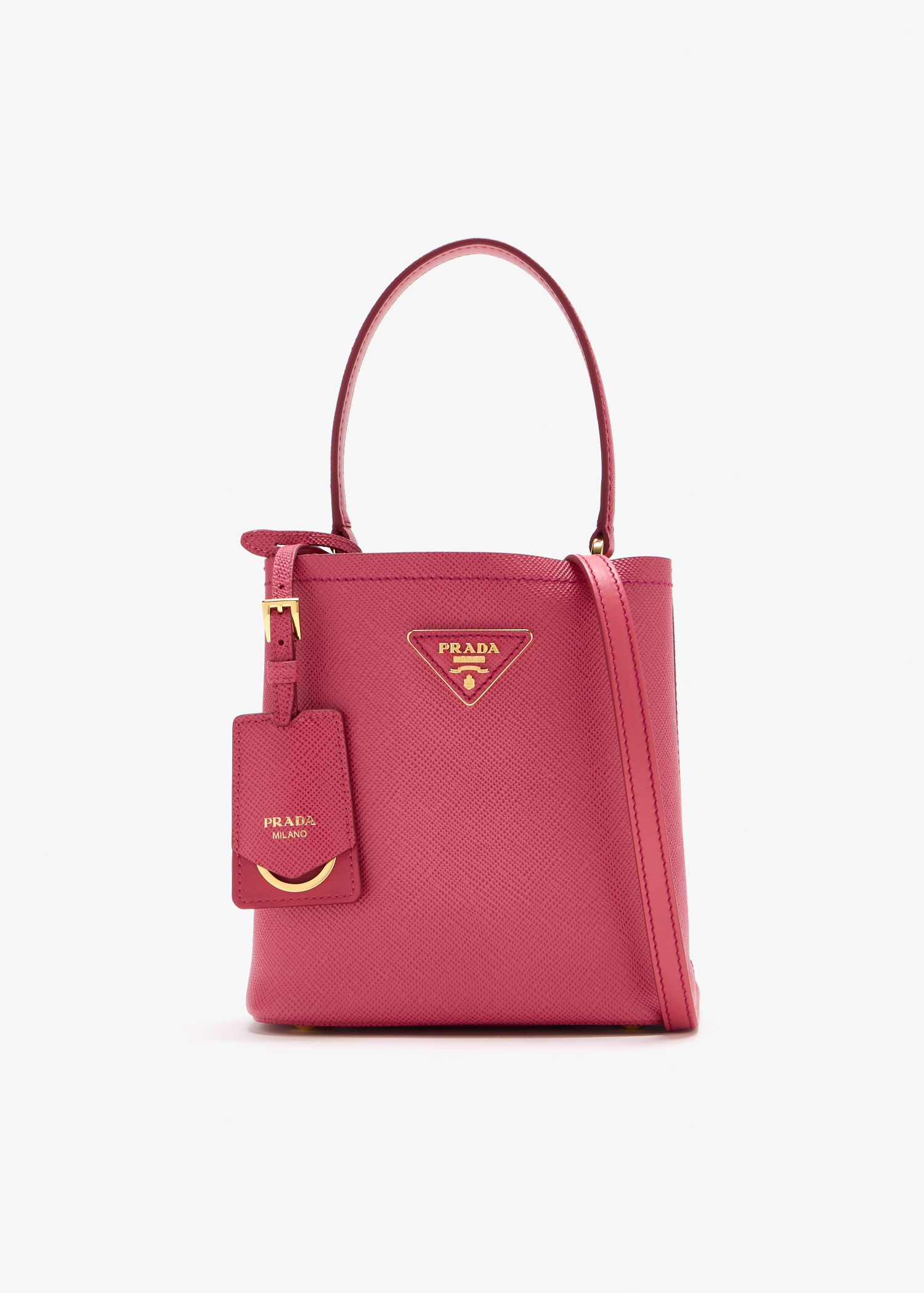 

Prada Panier Saffiano leather mini bag, Pink