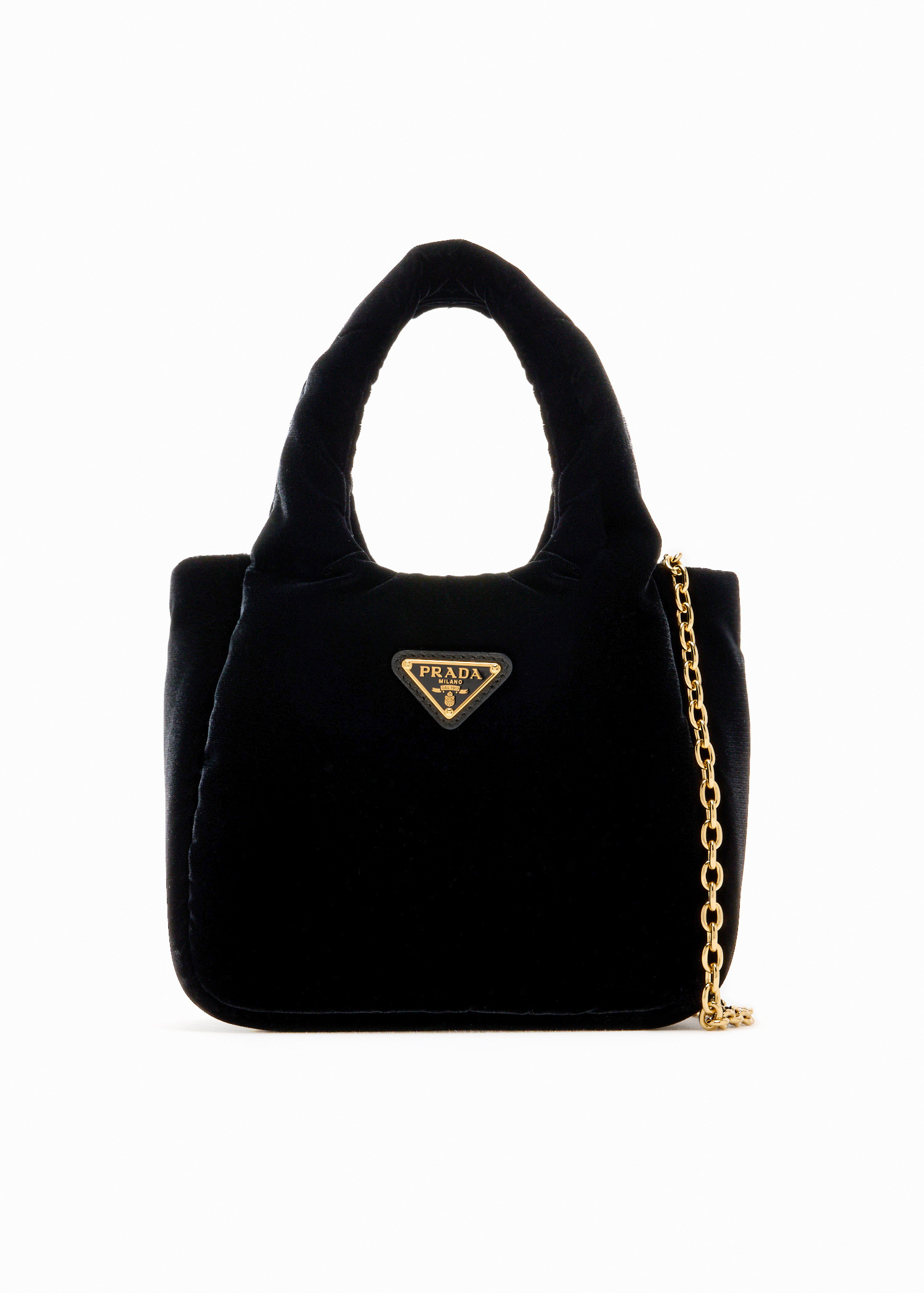 

Padded velvet mini handbag, Black