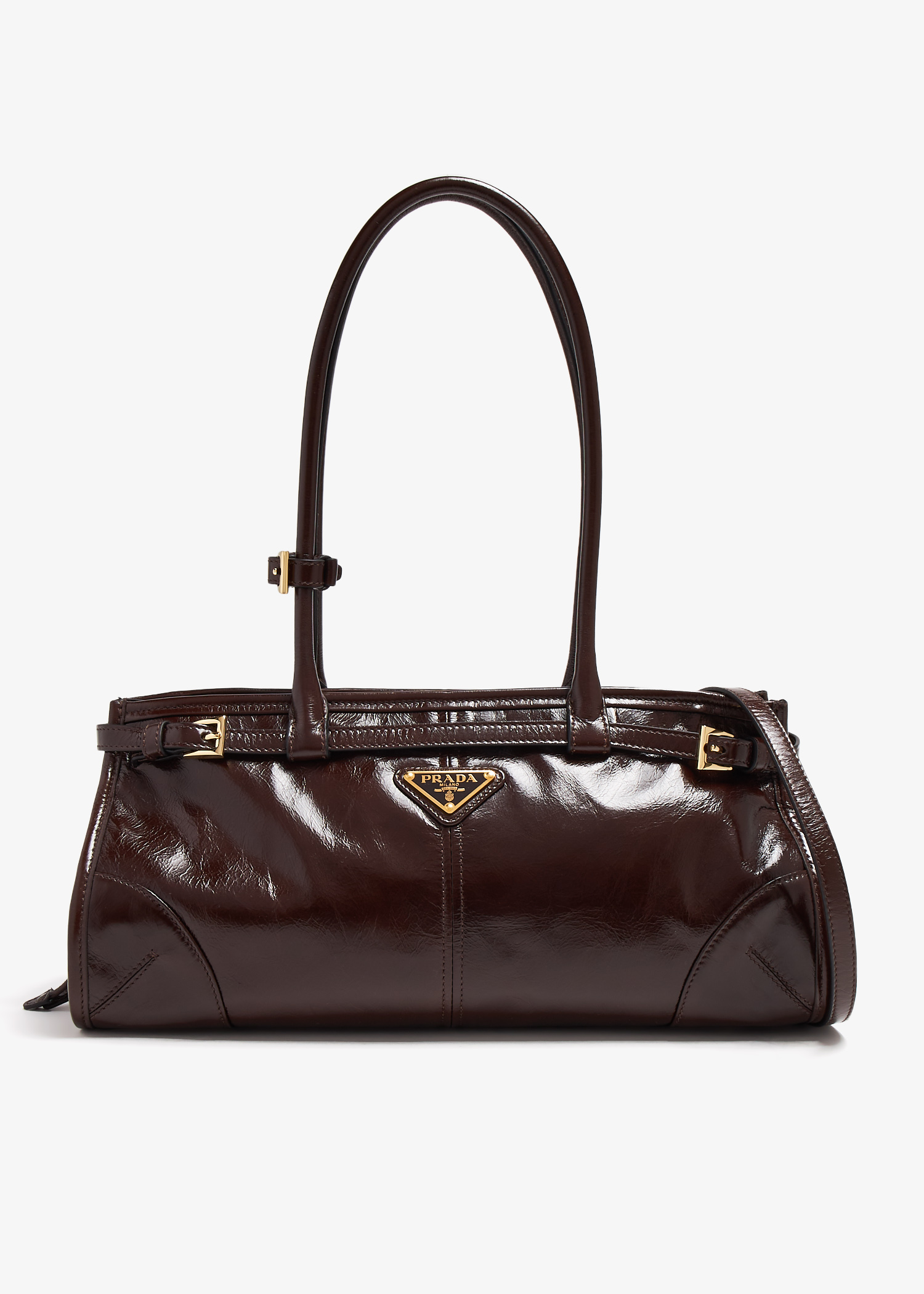 

Prada Bonnie medium leather handbag, Brown