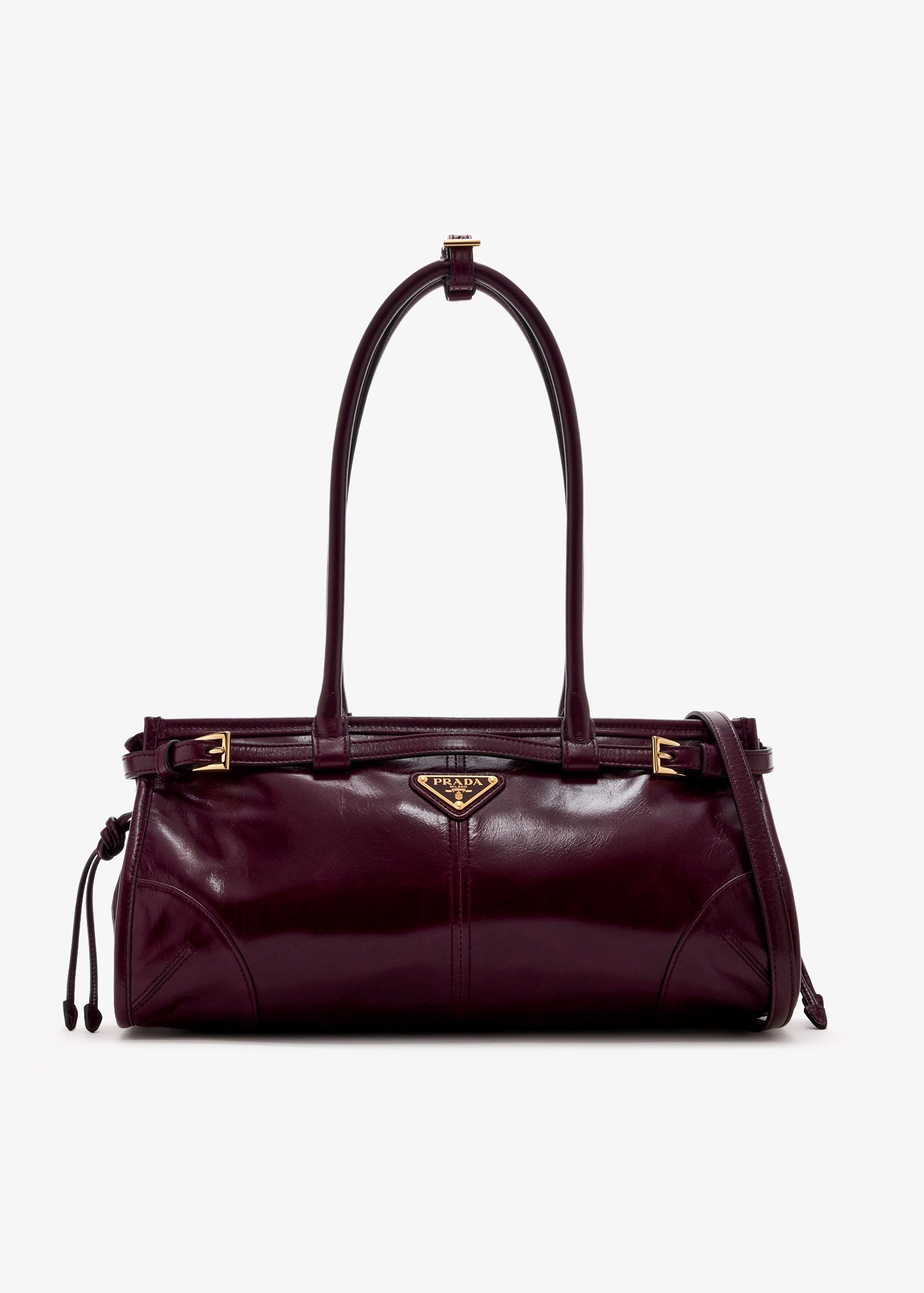

Prada Bonnie medium leather handbag, Burgundy