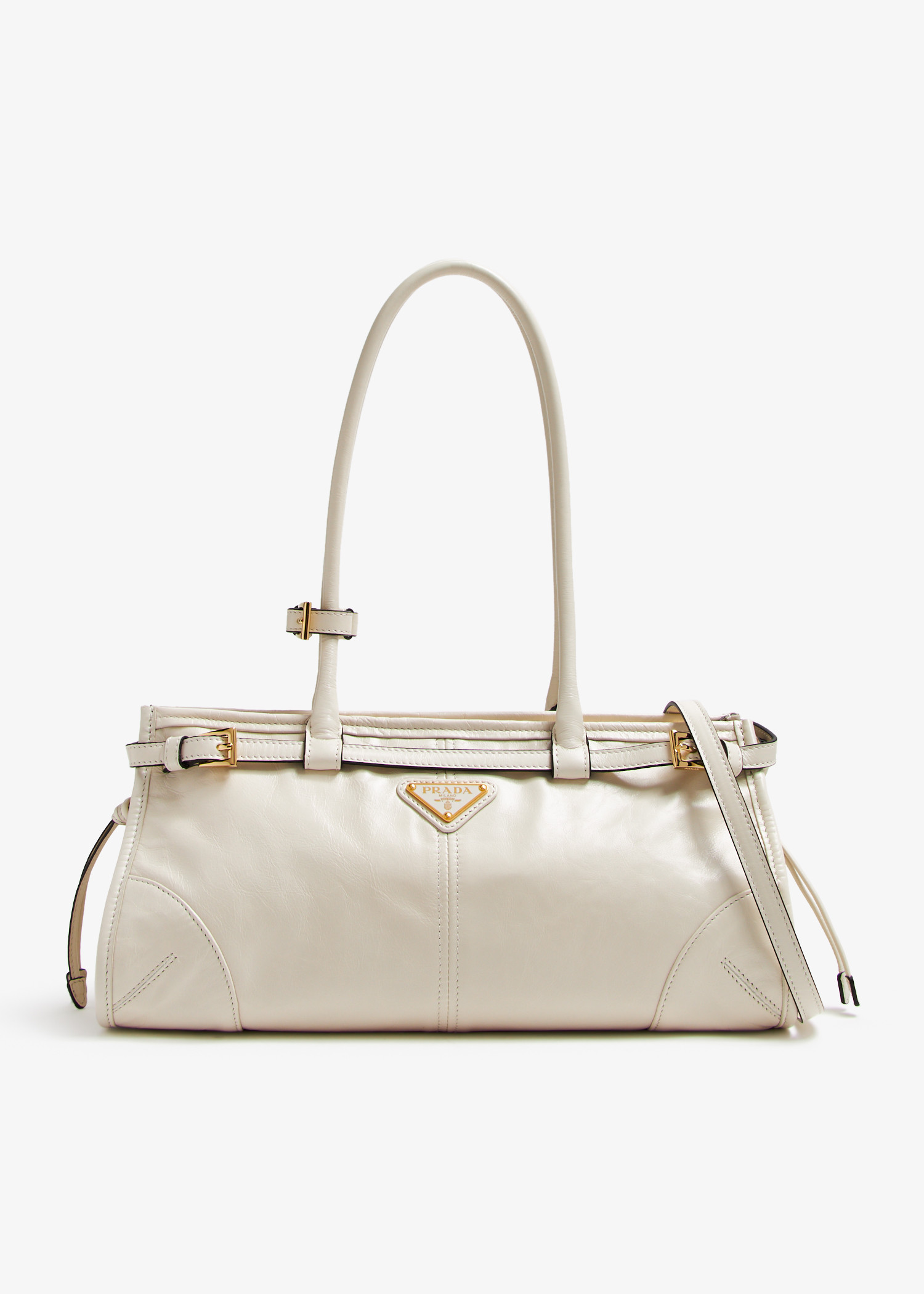 

Prada Bonnie medium leather handbag, White