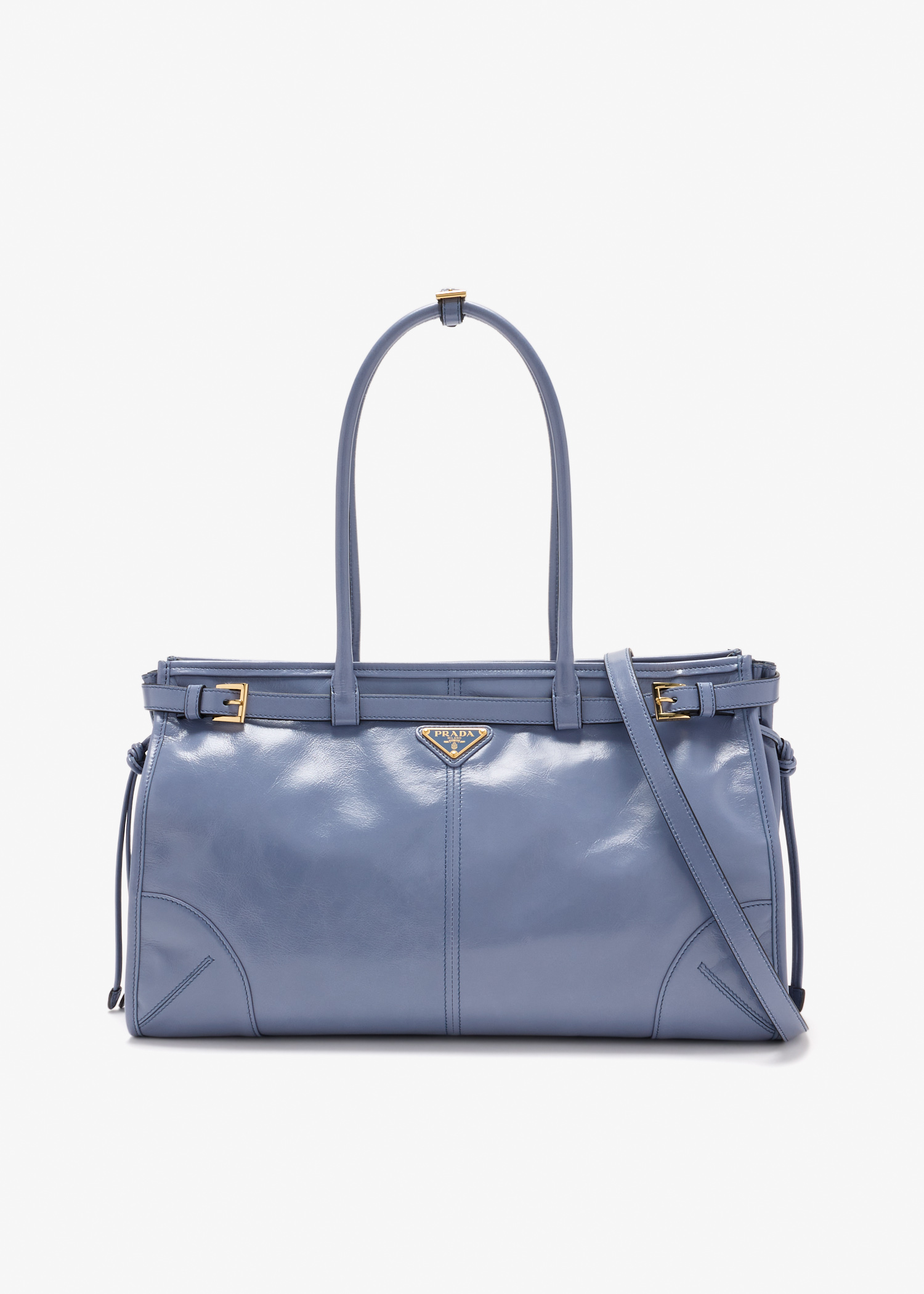 

Prada Bonnie large leather handbag, Blue