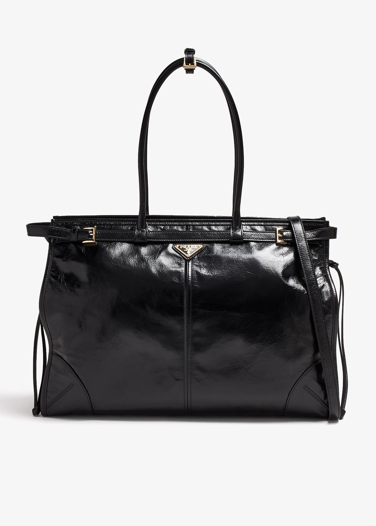

Prada Bonnie extra large leather handbag, Black
