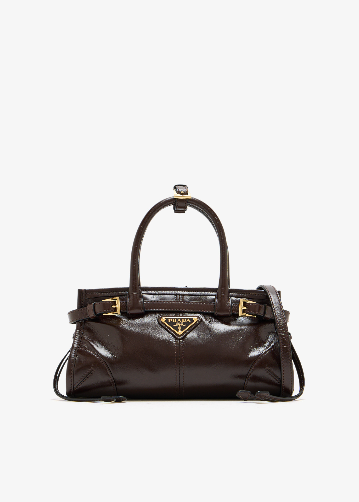 

Prada Bonnie leather mini handbag, Brown