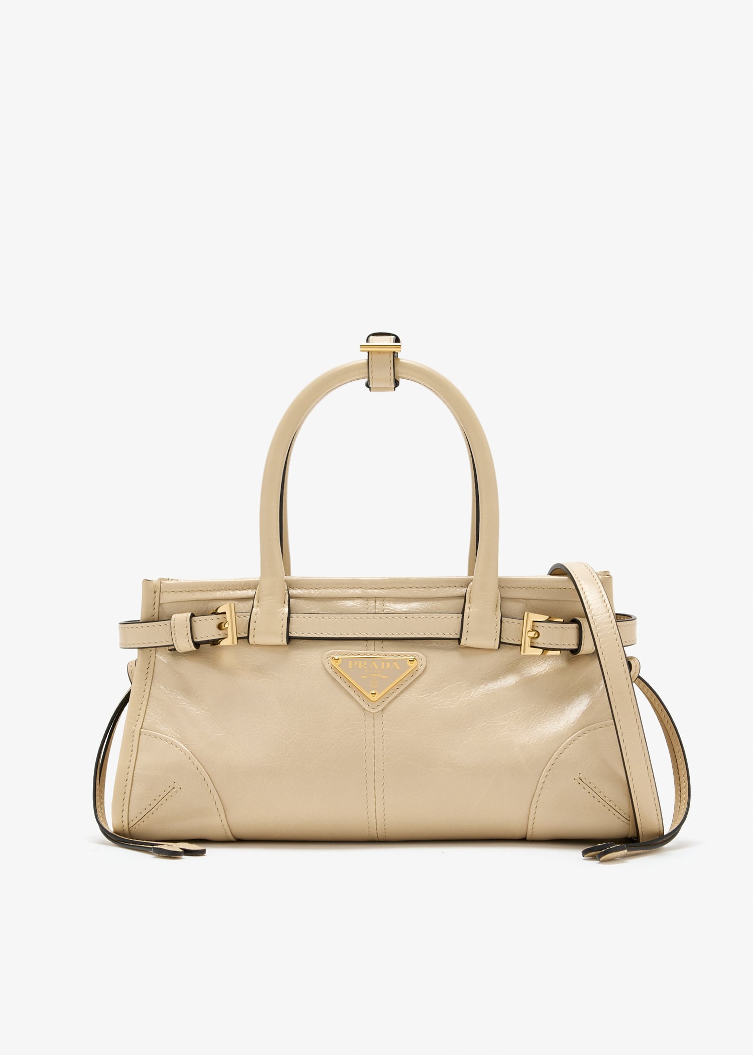 

Prada Bonnie leather mini handbag, Beige