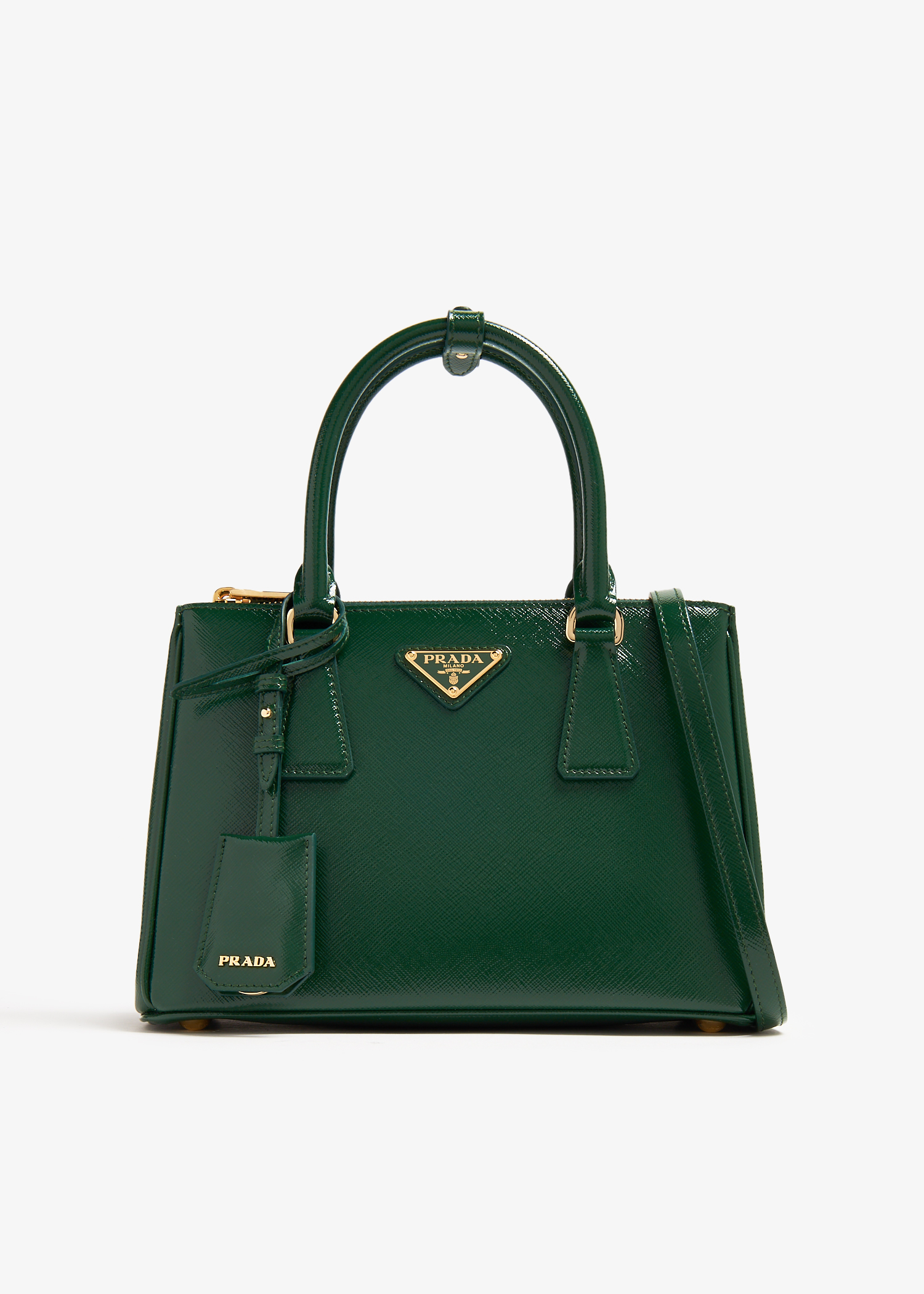 

Galleria Small Saffiano patent leather bag, Green