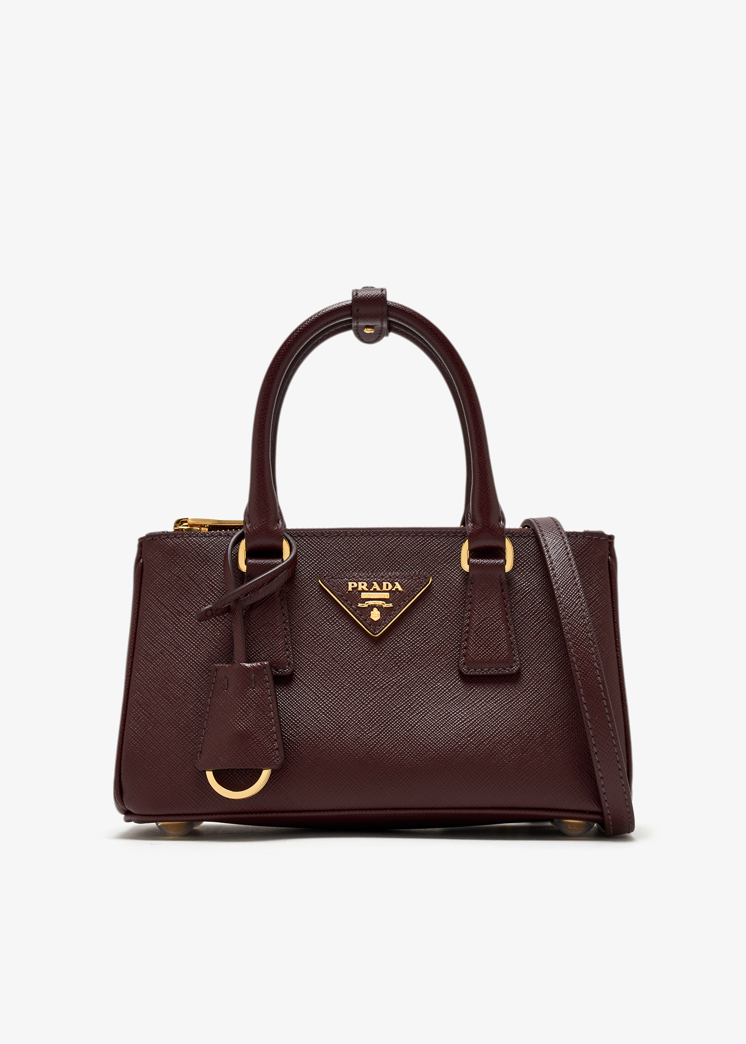 

Prada Galleria saffiano leather mini bag, Burgundy