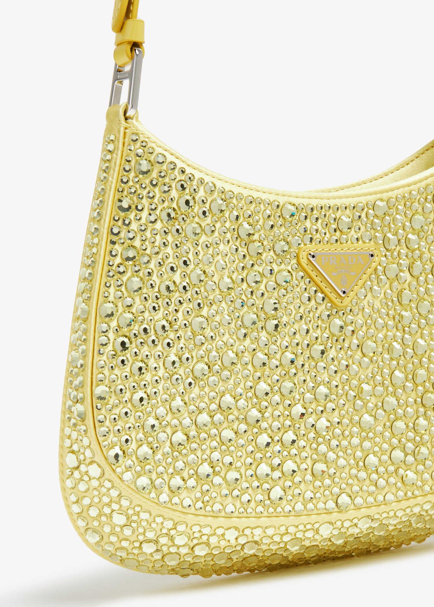 

Cleo satin crystal shoulder bag, Yellow