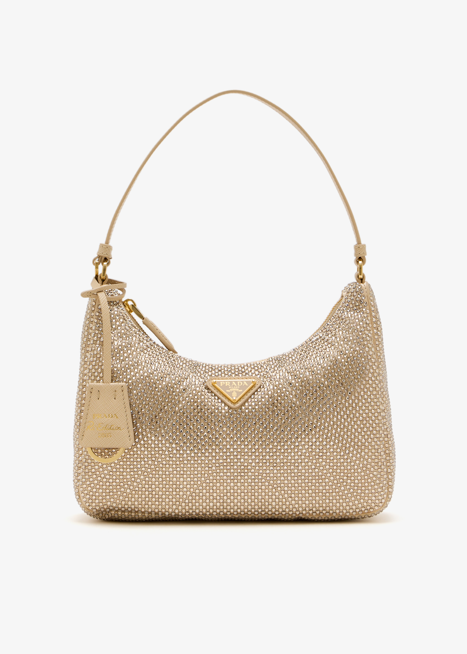 

Prada Re-Edition 2005 crystal-studded mini bag, Beige