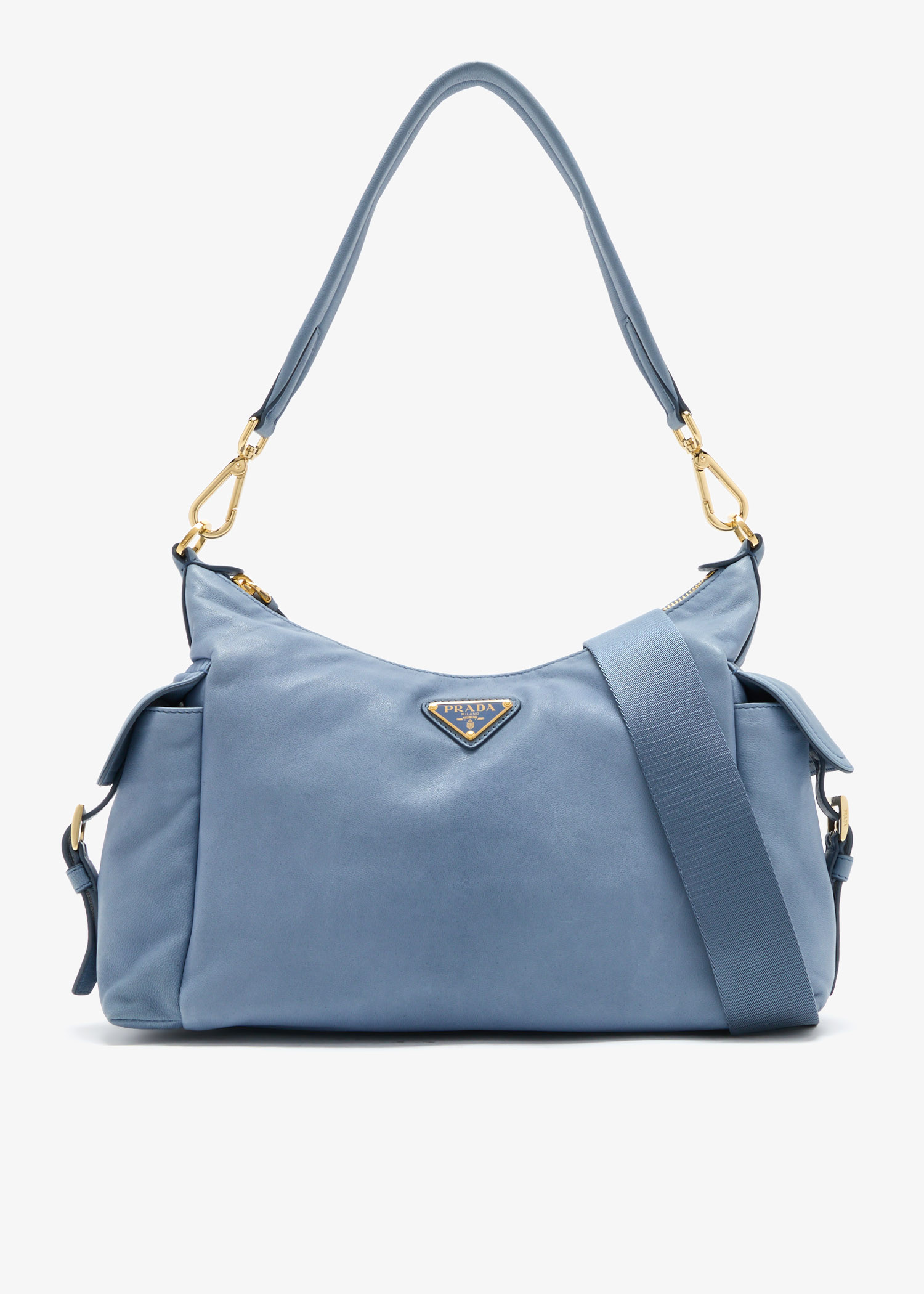 

Prada Explore large nappa leather bag, Blue