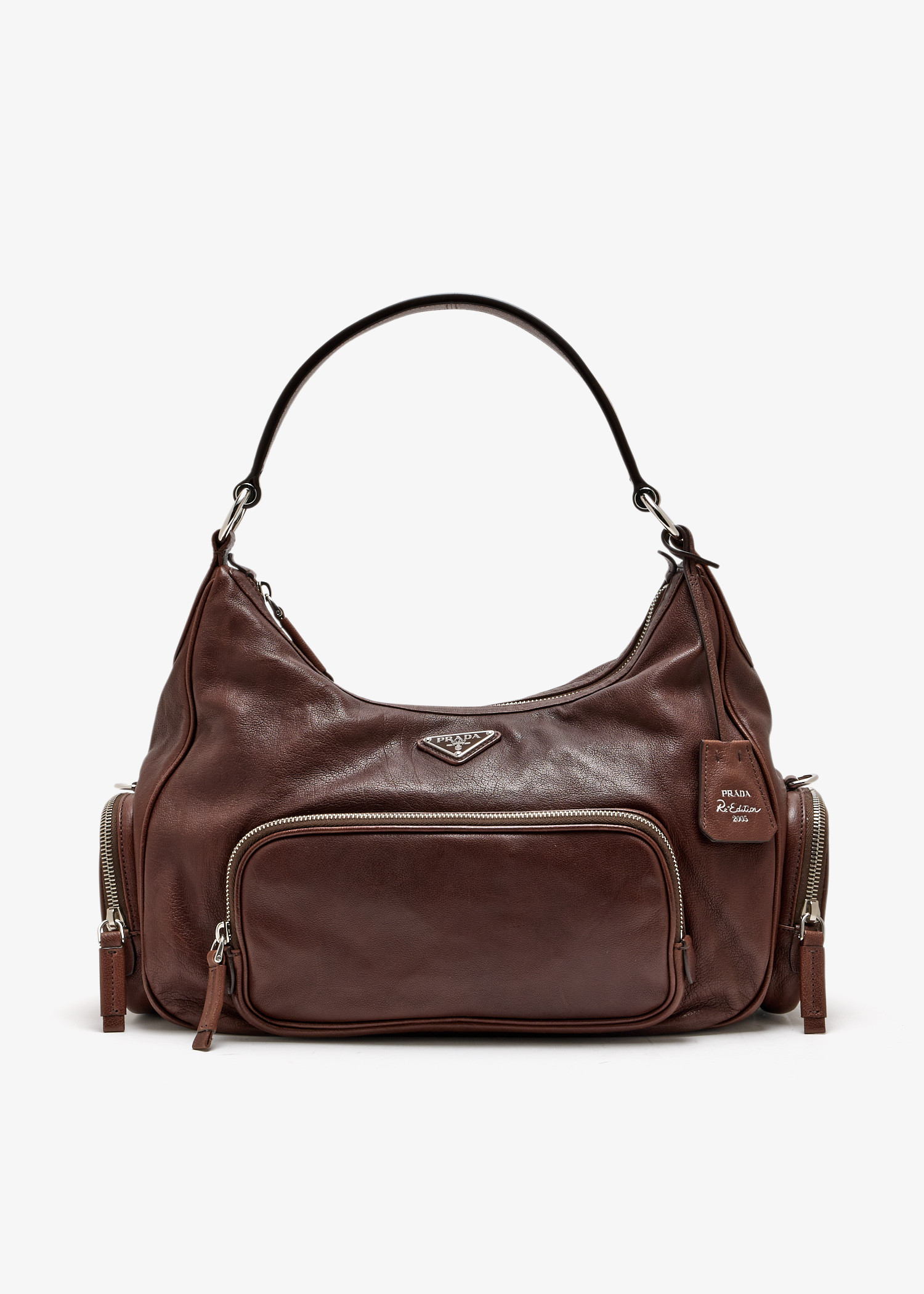 

Medium washed leather bag, Brown