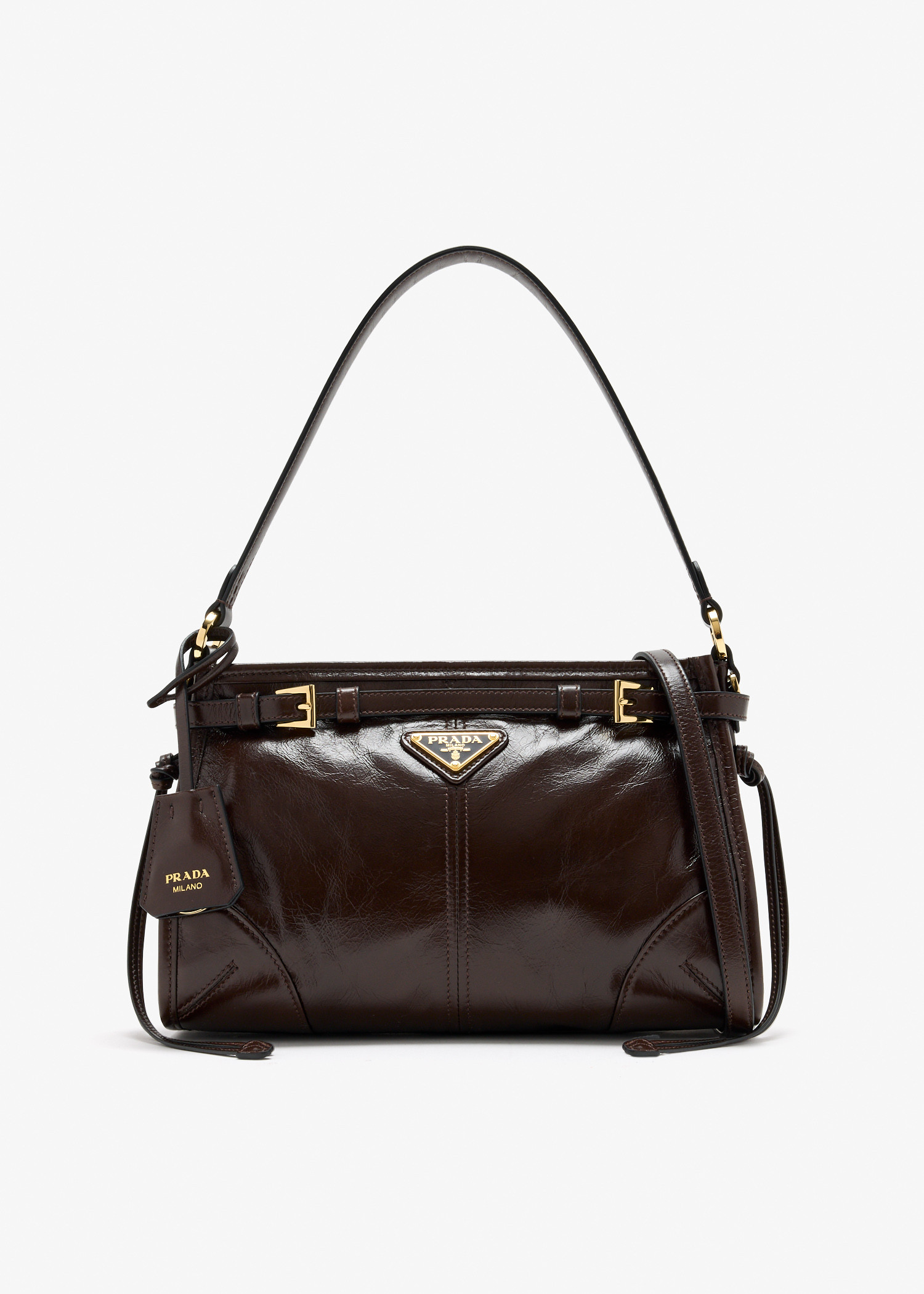 

Prada Bonnie small leather handbag, Brown