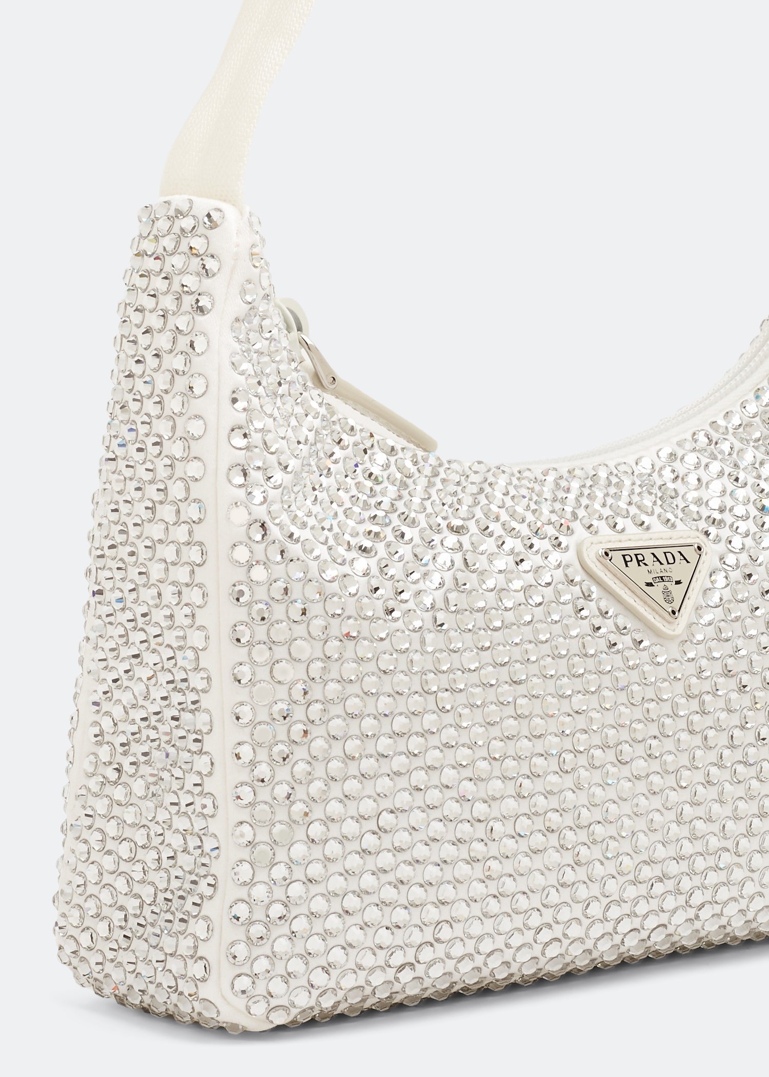 

Re-Edition crystal-embellished shoulder bag, White