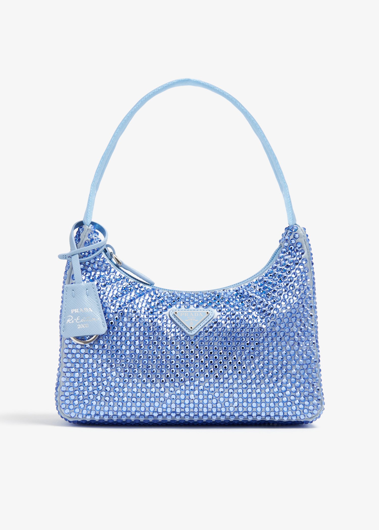 

Re-Edition crystal-embellished mini bag, Blue