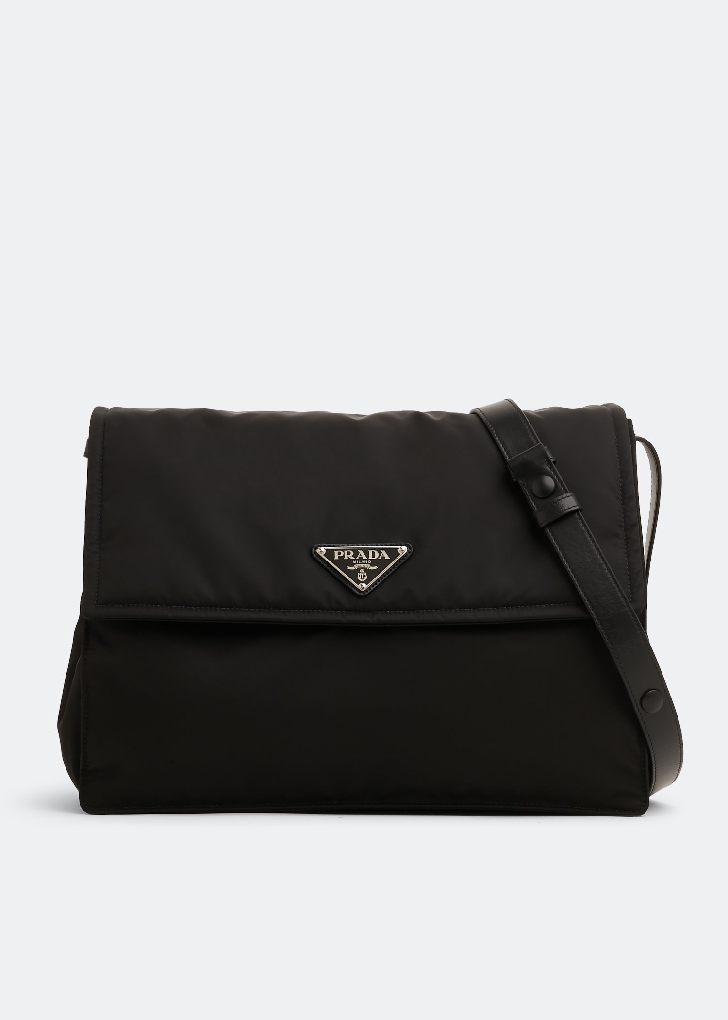 

Re-Nylon large padded bag, Black