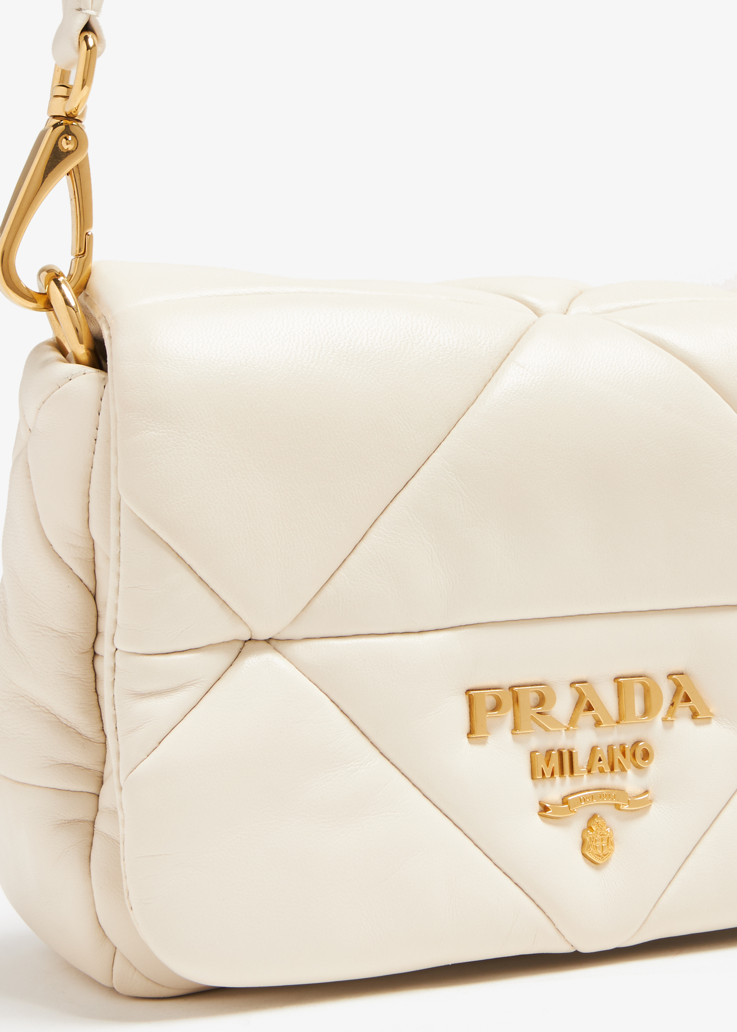 

System patchwork shoulder bag, White