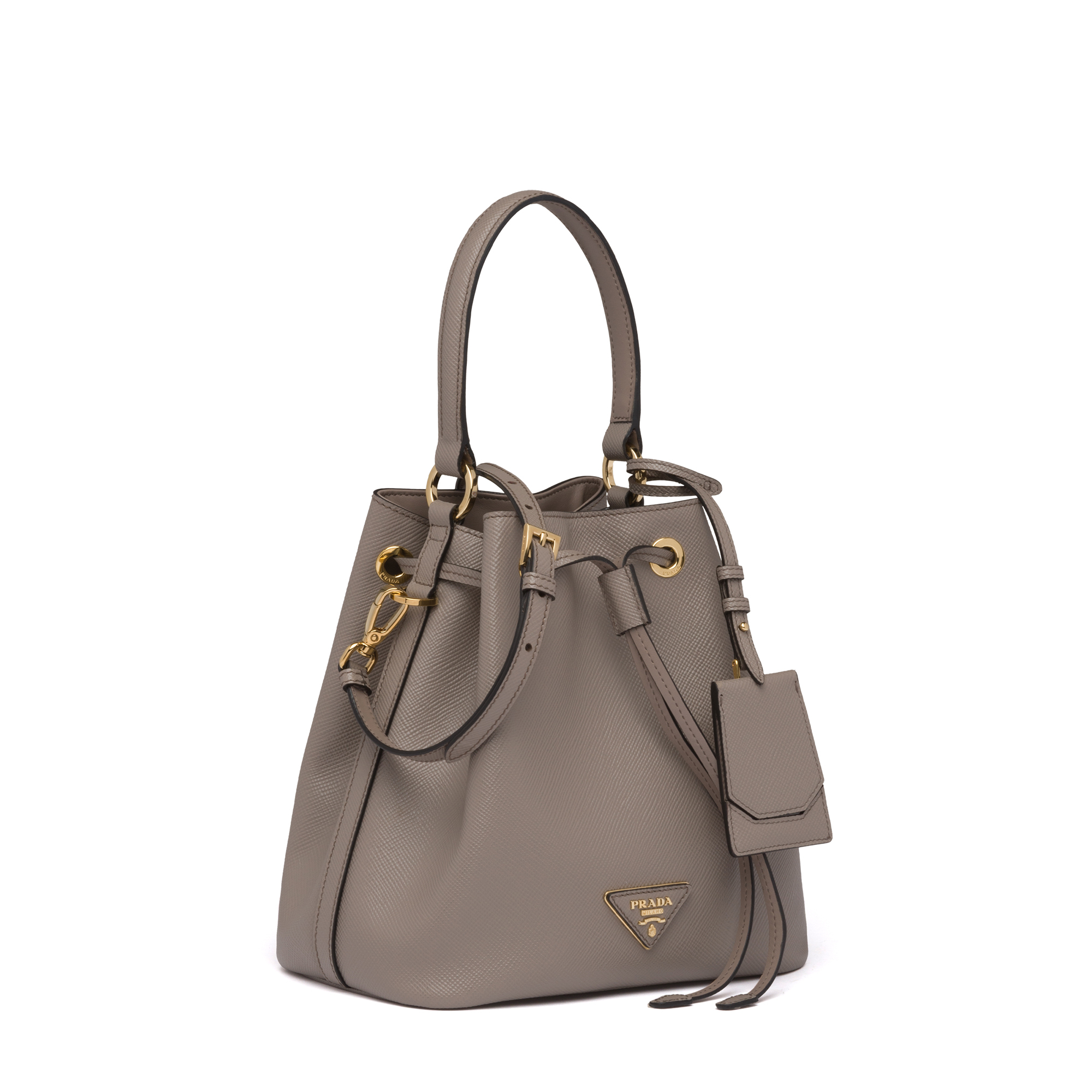 

Saffiano leather bucket bag, Grey