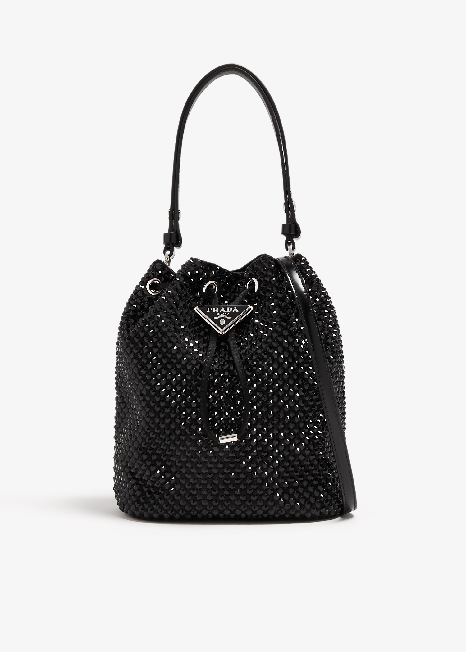 

Satin crystal mini-bag, Black