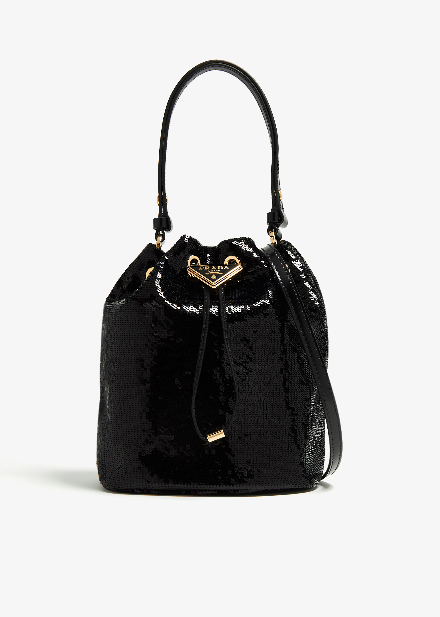 

Re-Nylon and sequin mini-bag, Black