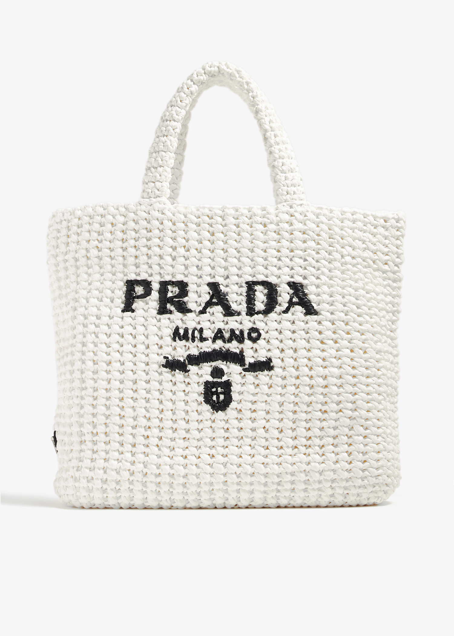 

Small crochet tote bag, White