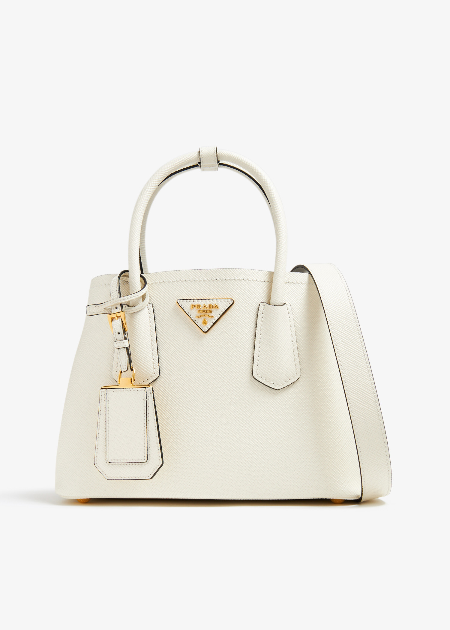 

Double Saffiano leather mini bag, White