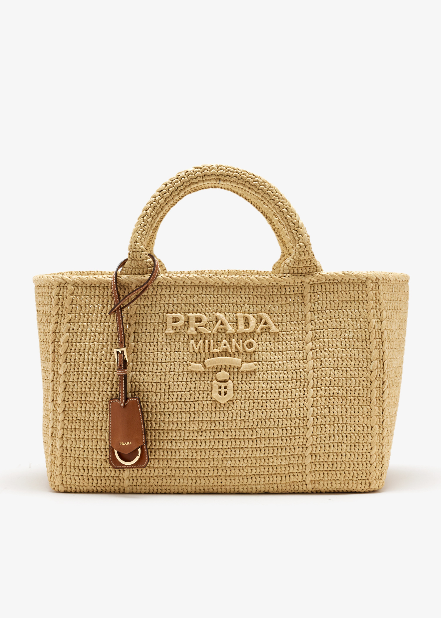 

Large crochet tote bag, Beige