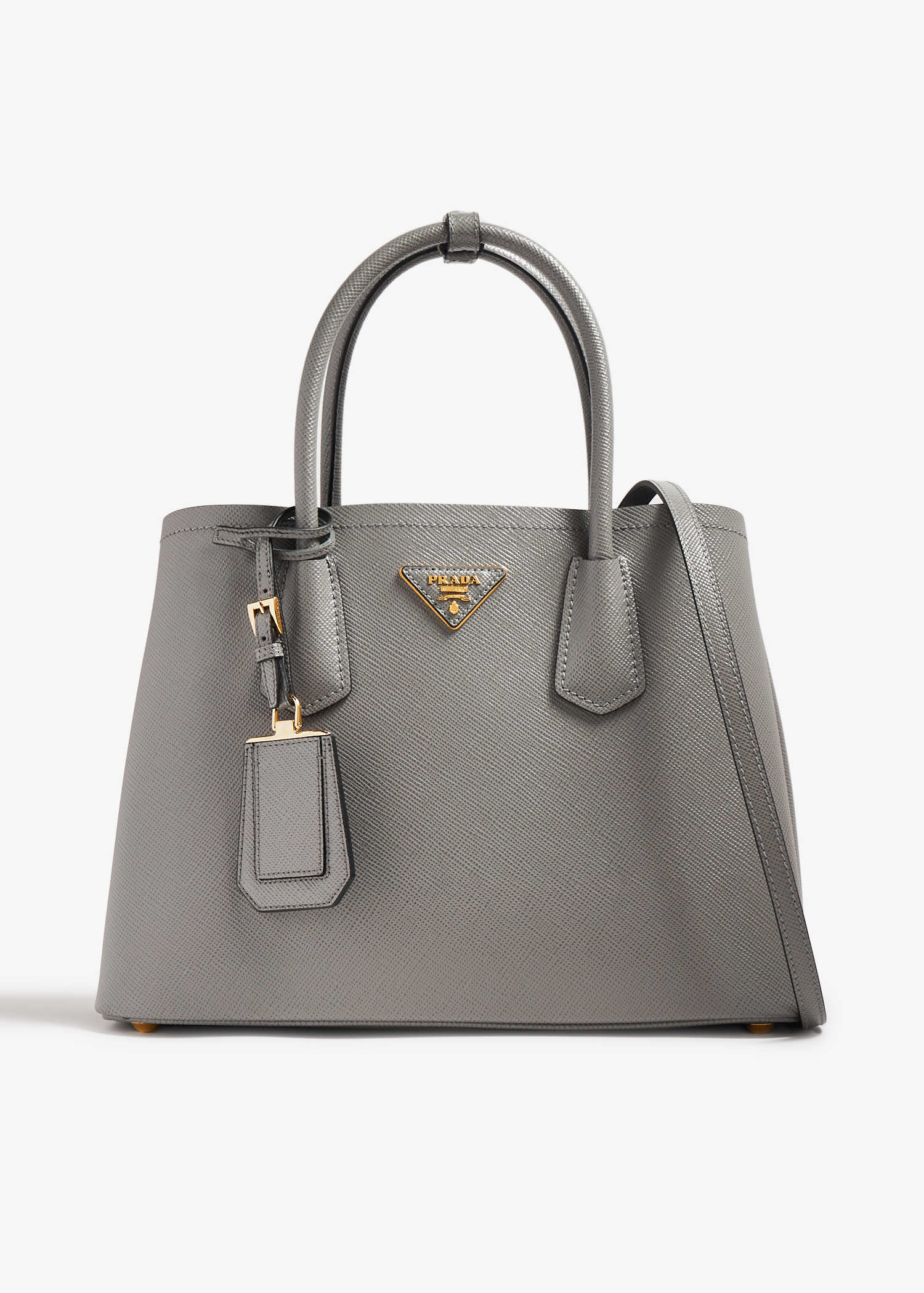 

Double Saffiano leather small bag, Grey