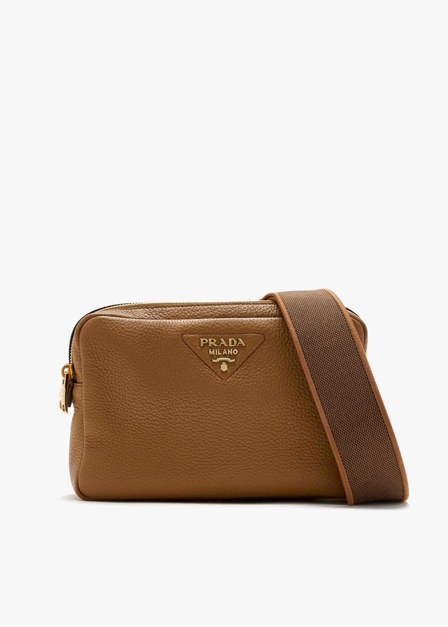 

Small leather shoulder bag, Brown