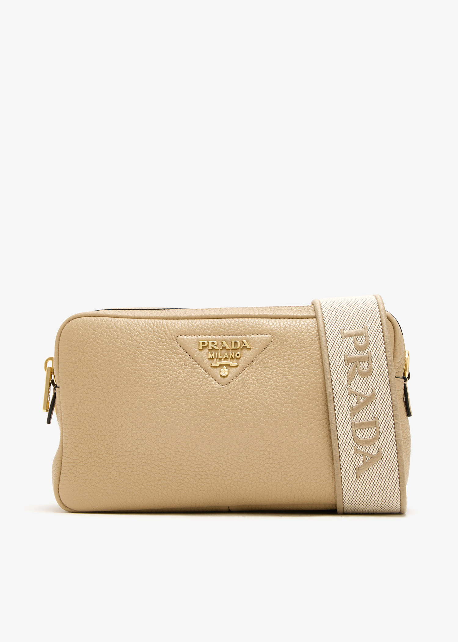 

Small leather shoulder bag, Beige