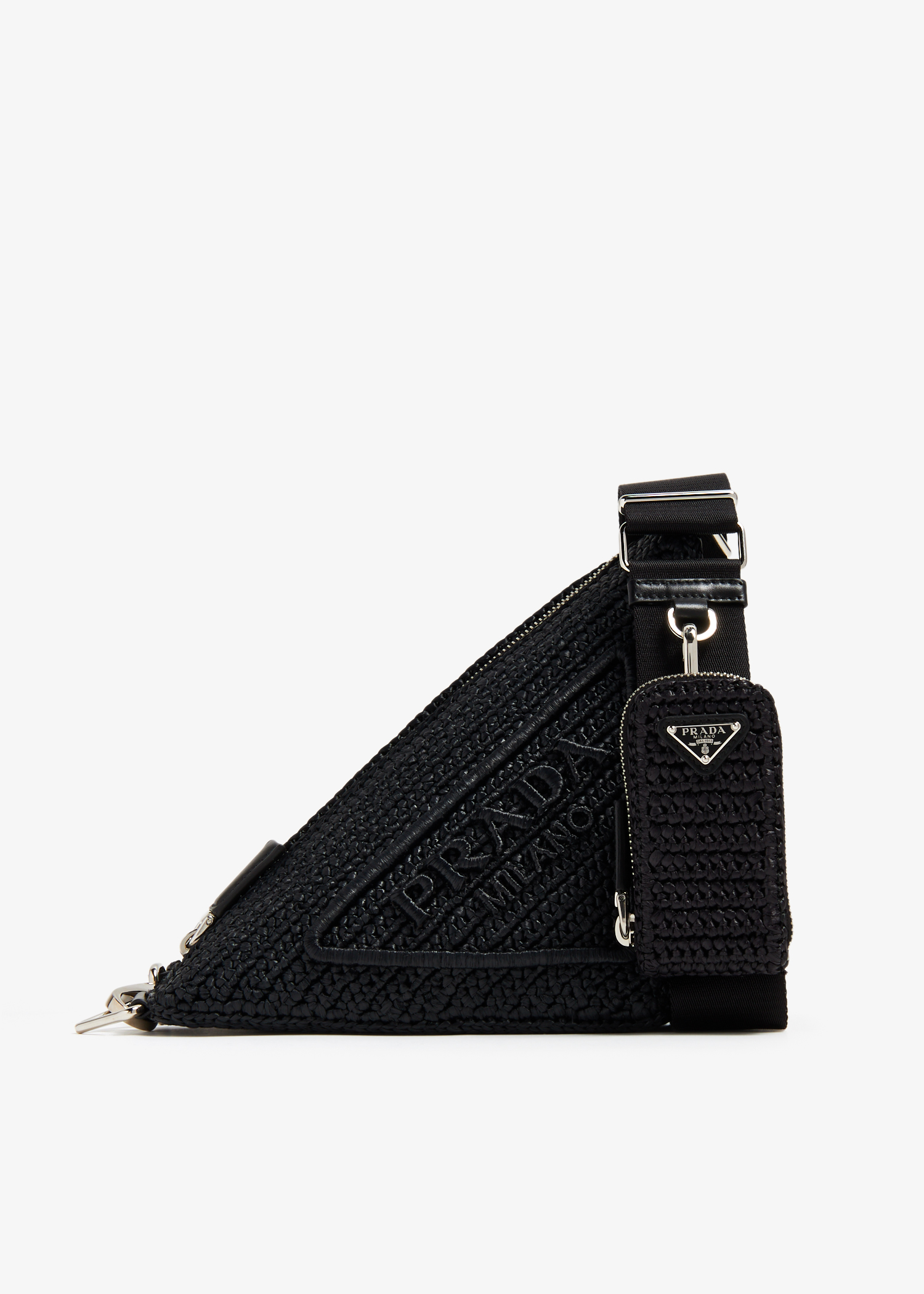 

Triangle crochet shoulder bag, Black