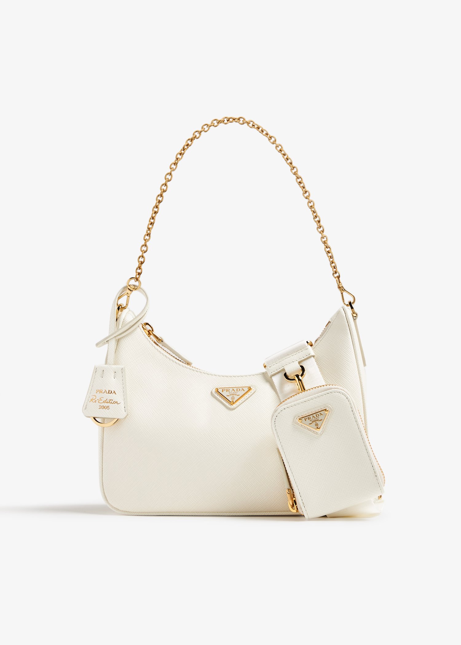 

Re-Edition 2005 Saffiano leather bag, White