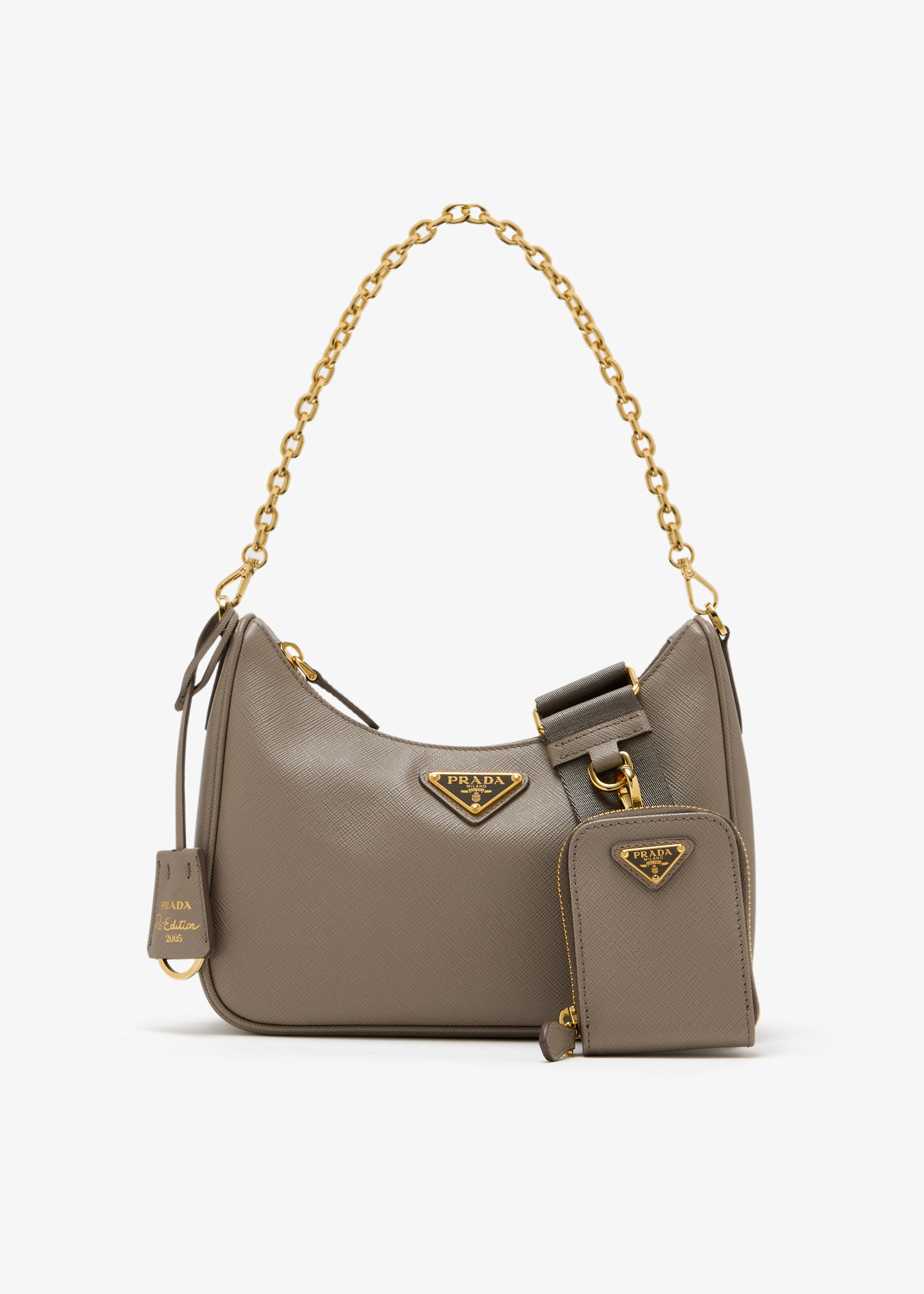 

Prada Re-Edition 2005 Saffiano leather bag, Taupe