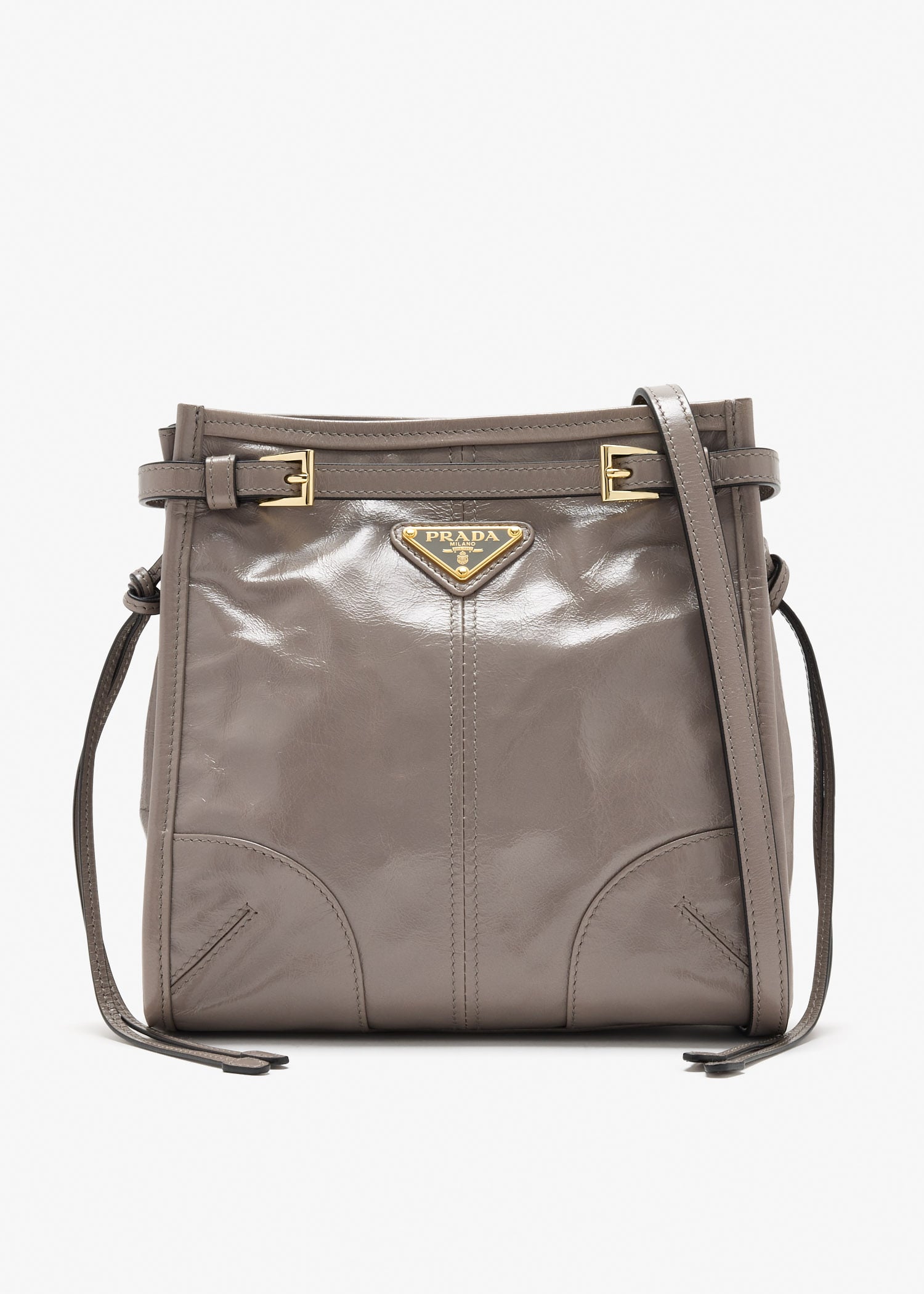 

Prada Bonnie leather mini shoulder bag, Grey