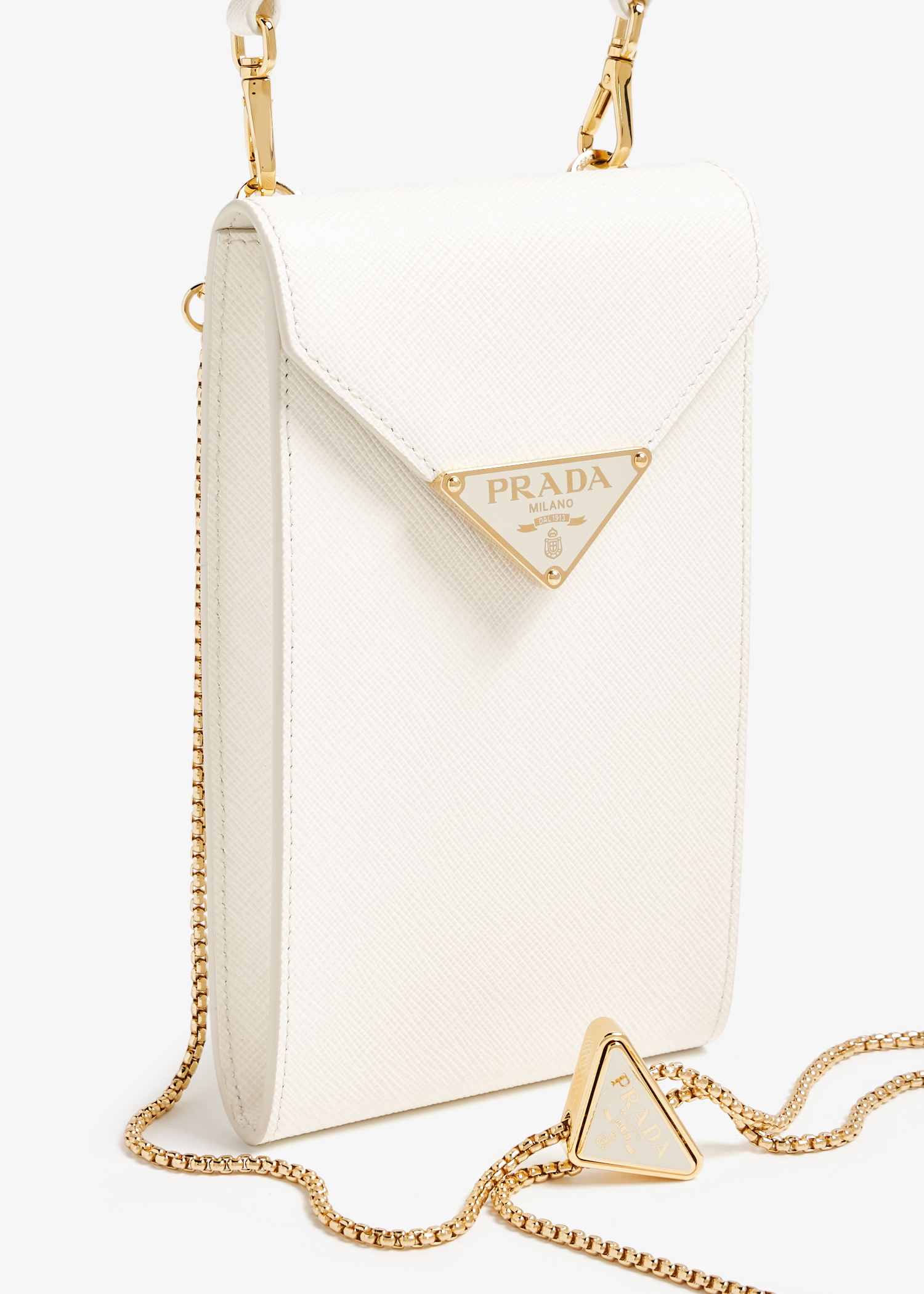 

Saffiano leather mini-bag, White