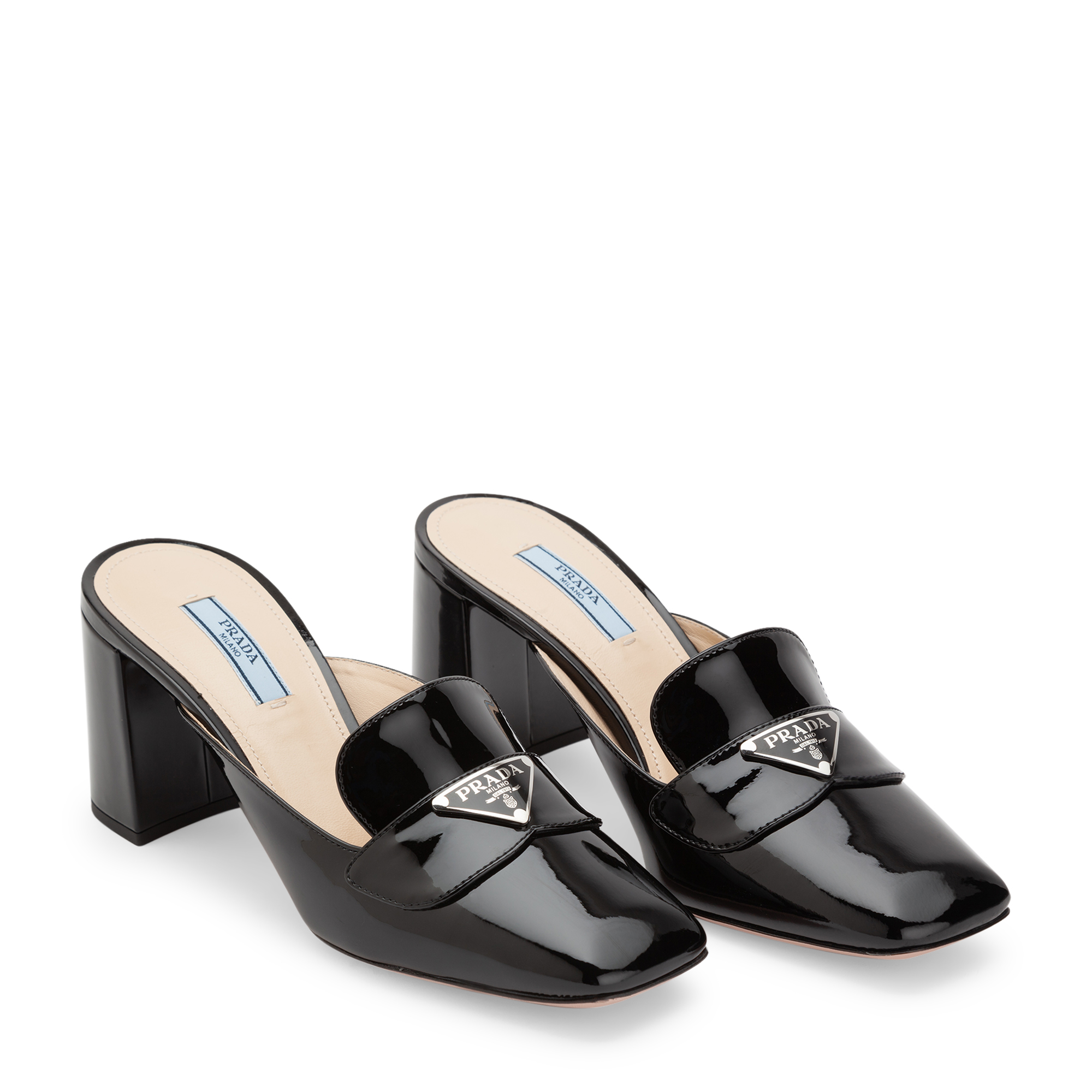 

Patent leather mules, Black