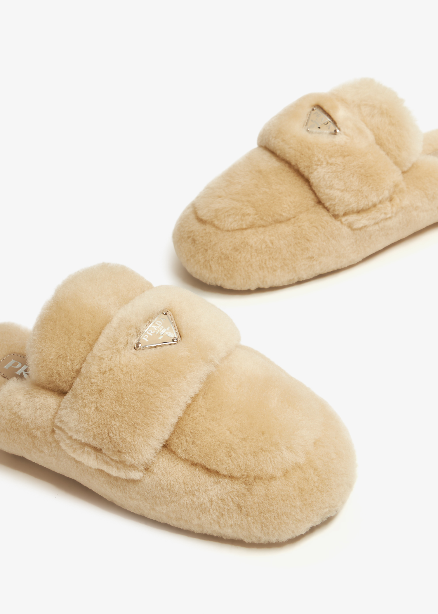 

Shearling mules, Beige