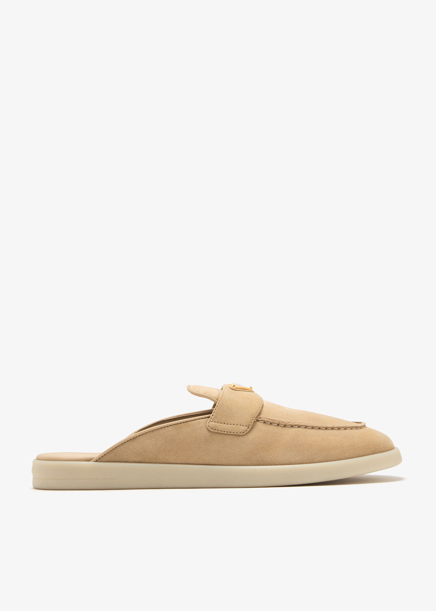 

Suede mules, Beige