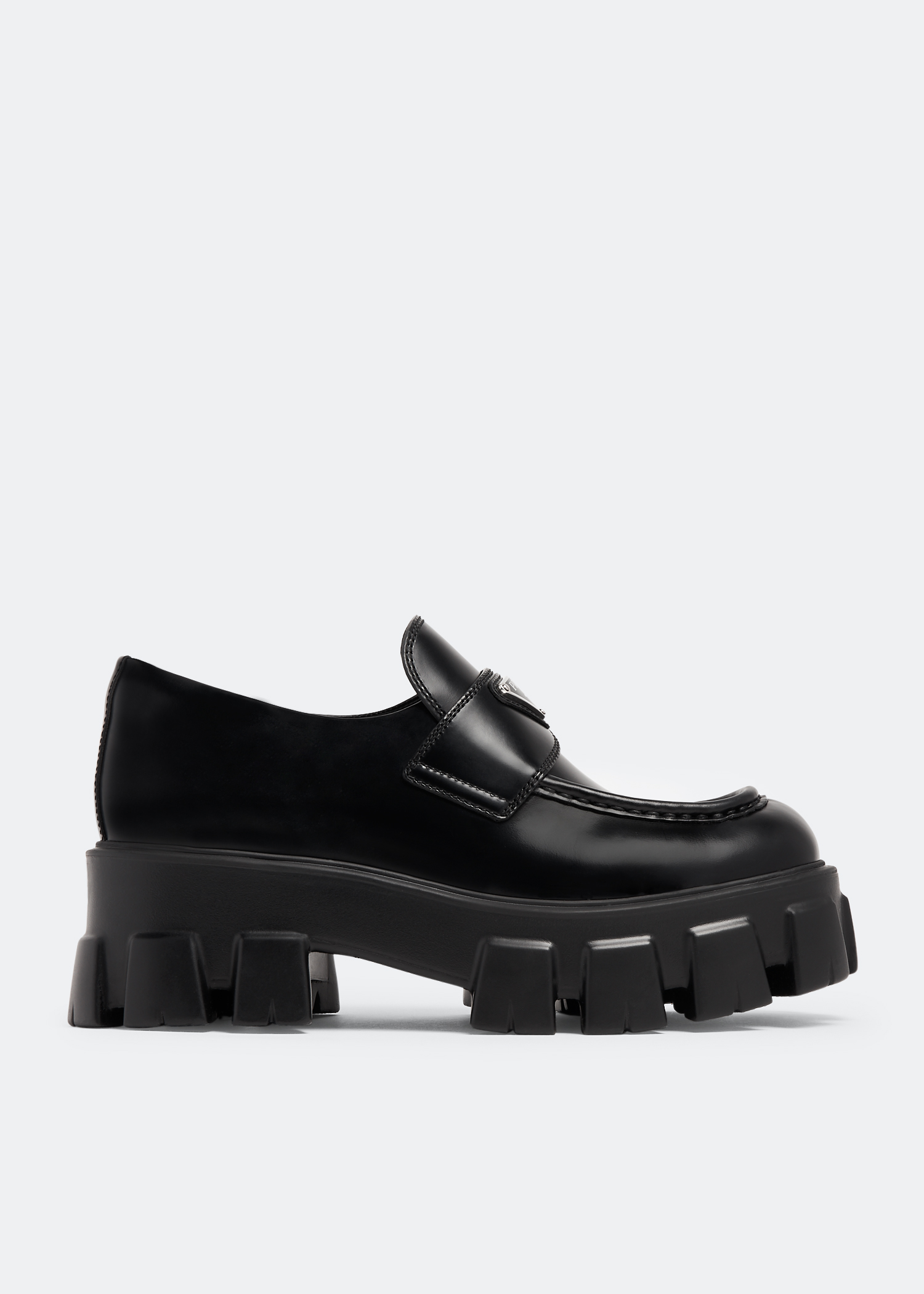 

Brushed leather Monolith loafers, Black