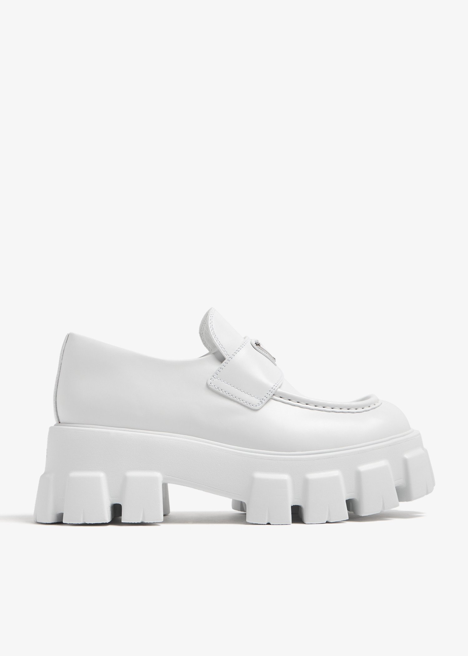 

Brushed leather Monolith loafers, White