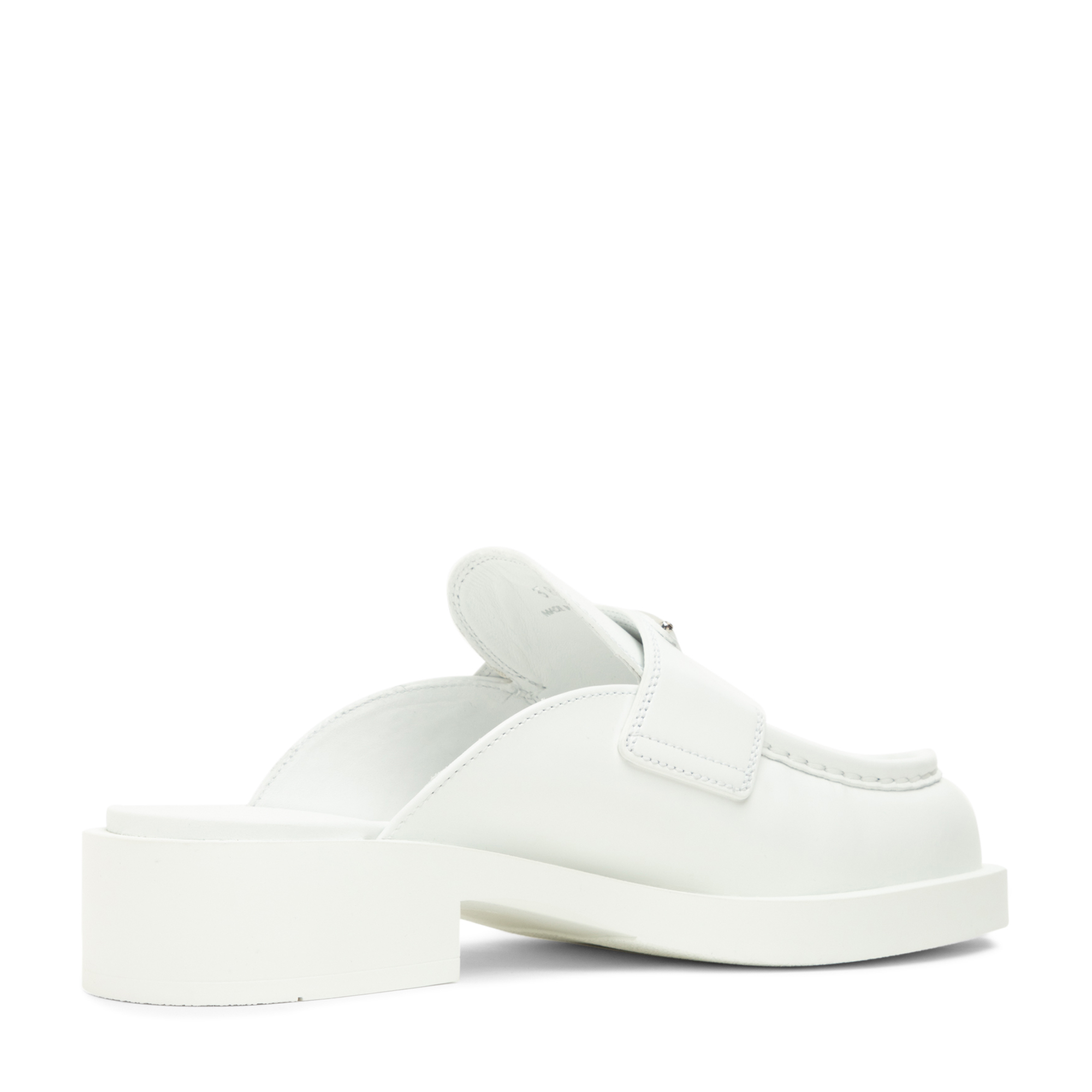 

Brushed leather mules, White