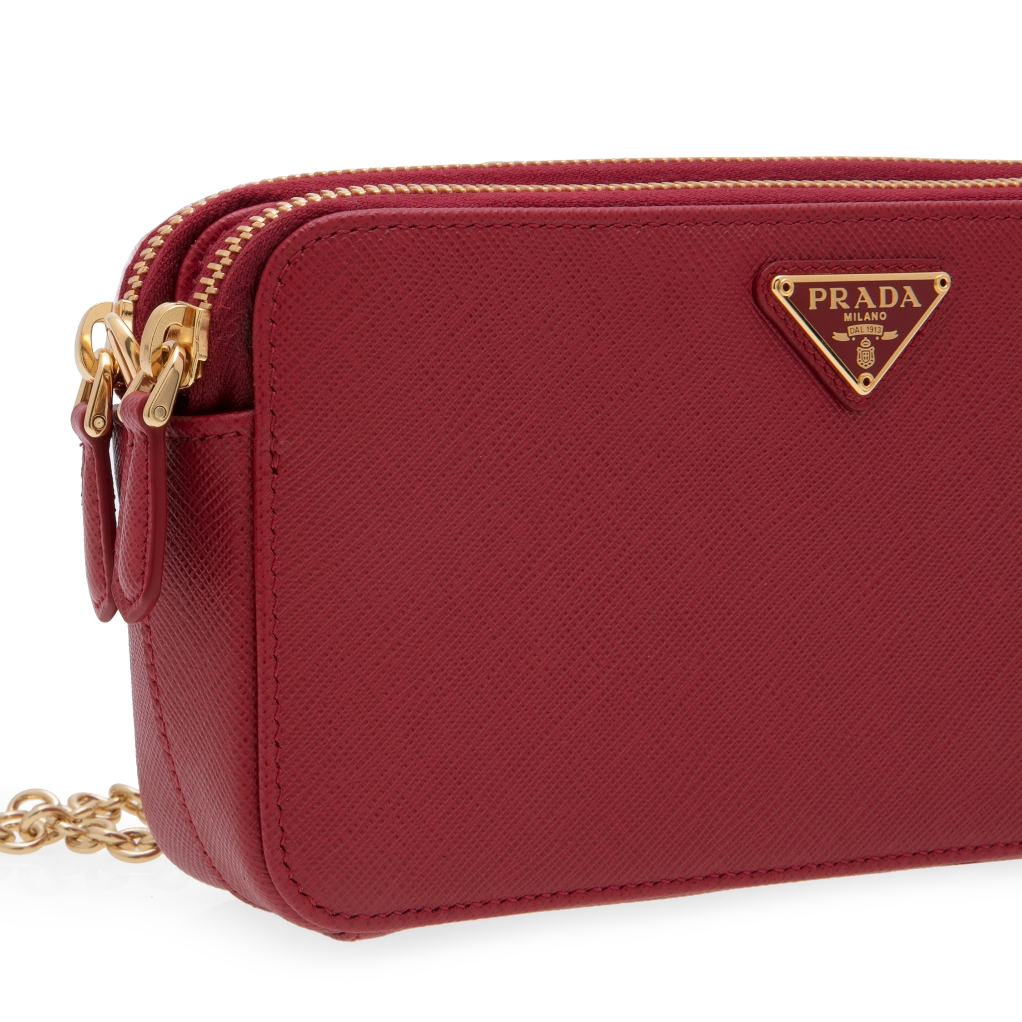 

Nappa leather mini shoulder bag, Red