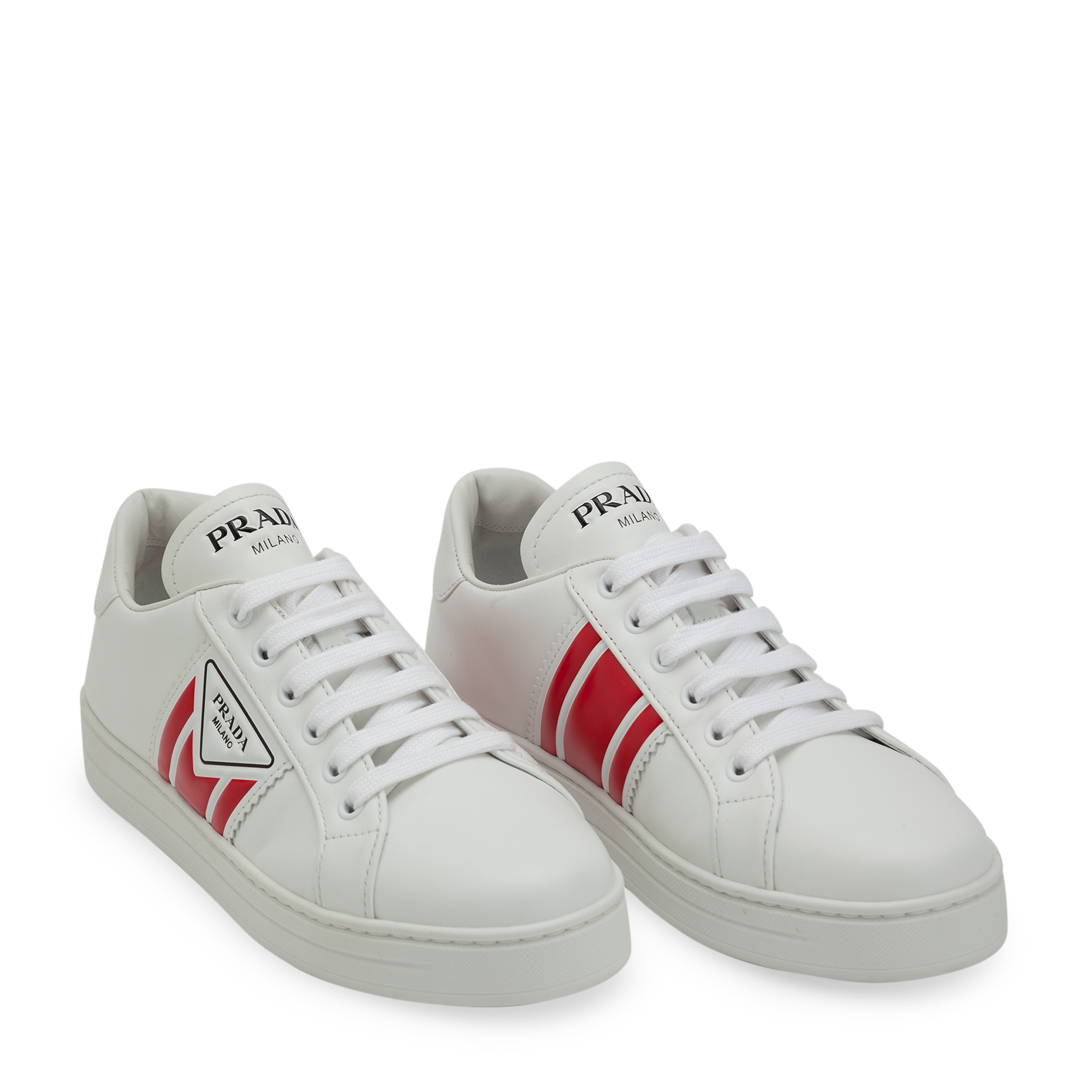 

Logo leather sneakers, Red