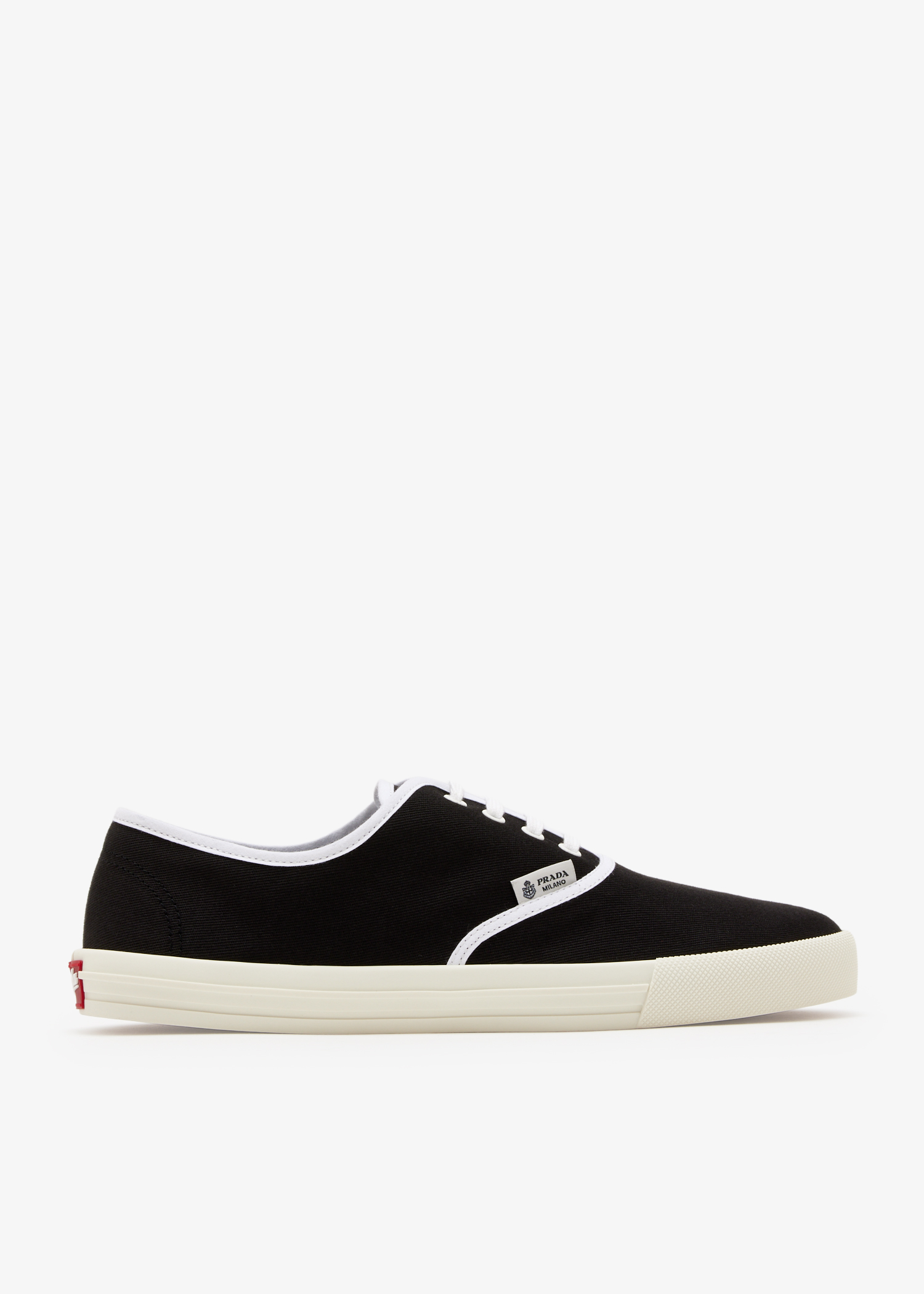 

Drill fabric laced sneakers, Black