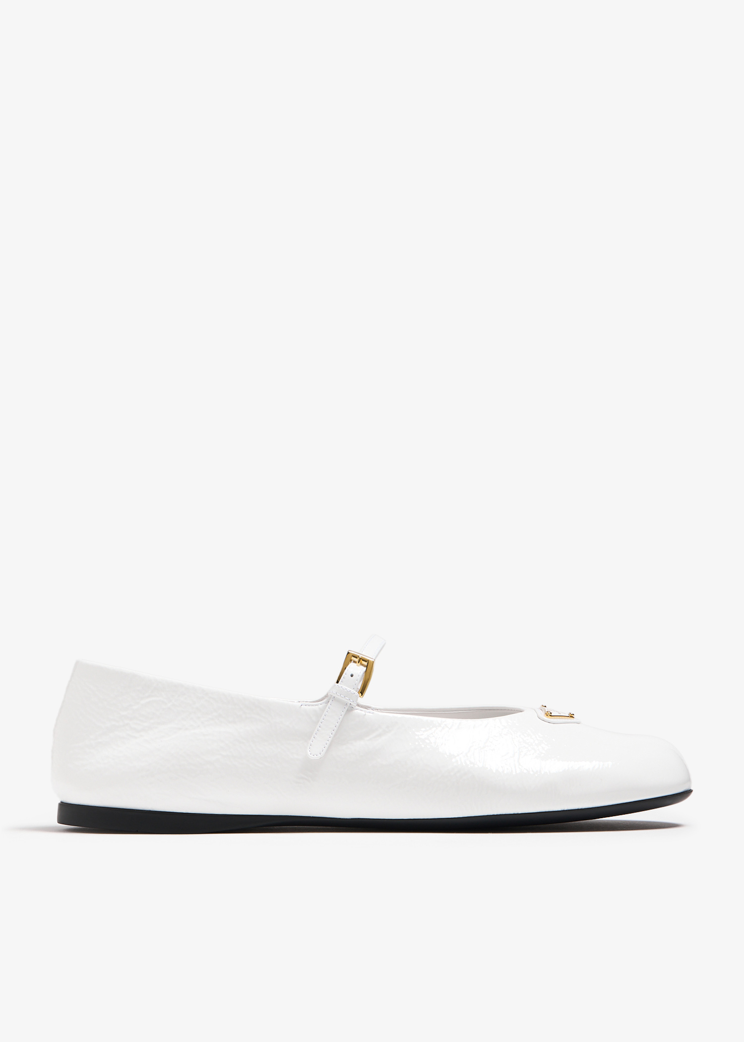 

Patent leather ballerinas, White