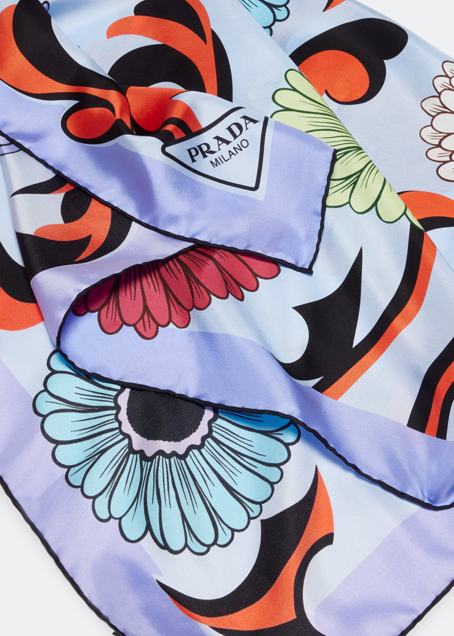 

Printed silk twill scarf, Prints